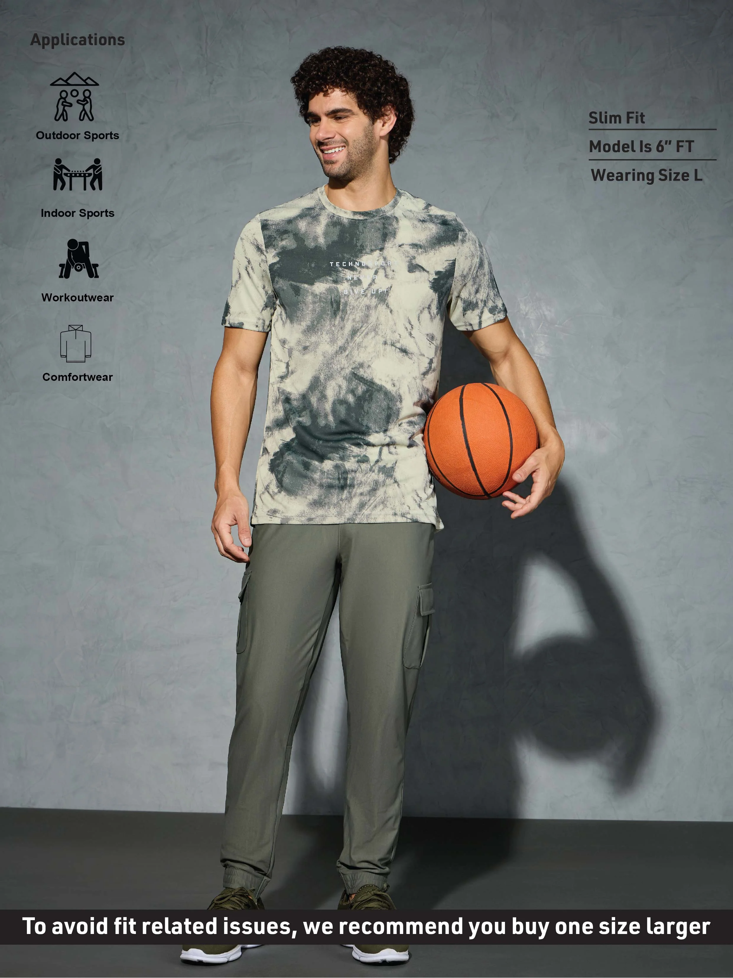Men Solid Slim Fit Cargo Joggers with DURACOOL+ - Image 4