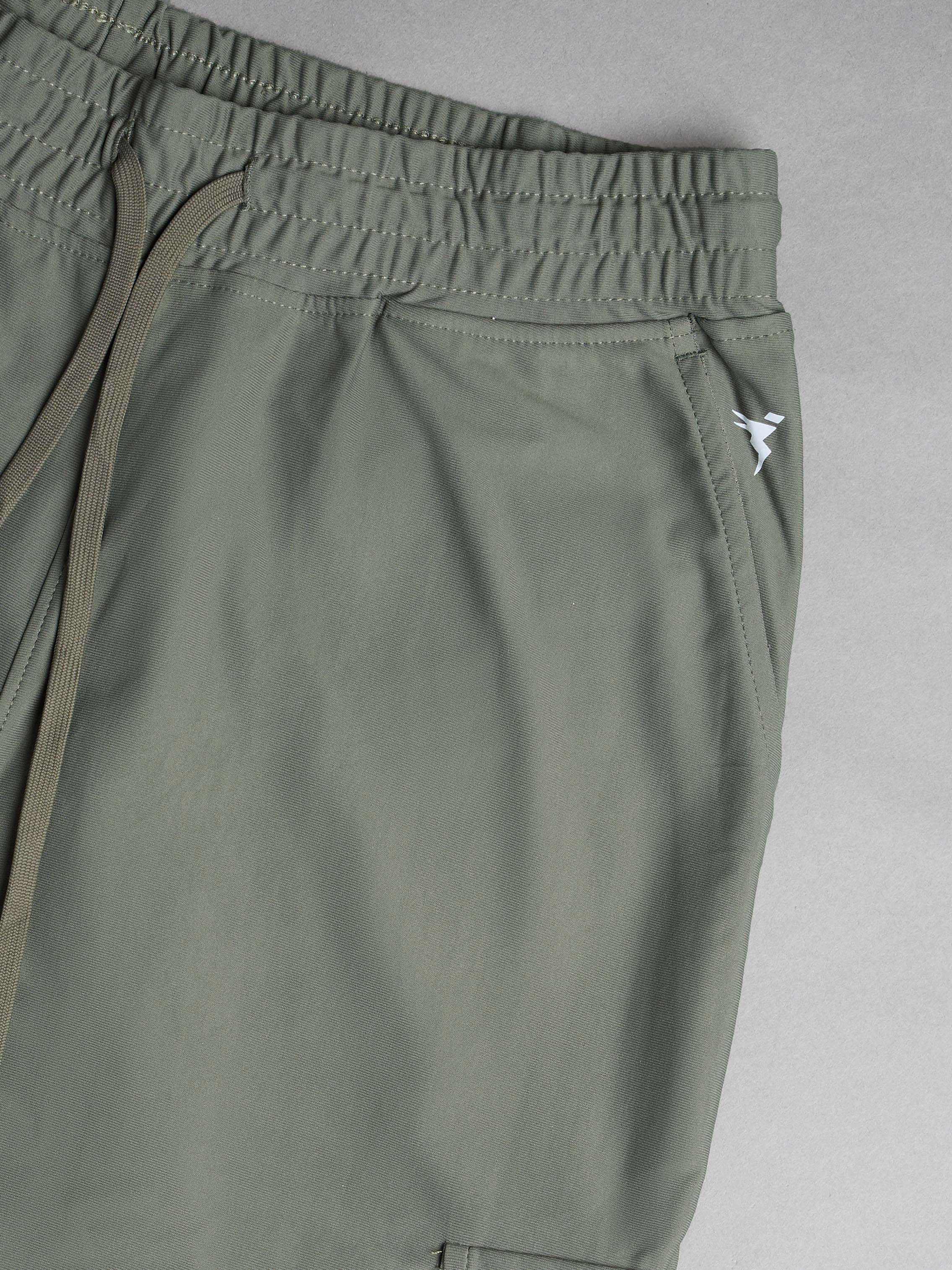Men Solid Slim Fit Cargo Joggers with DURACOOL+ - Image 7