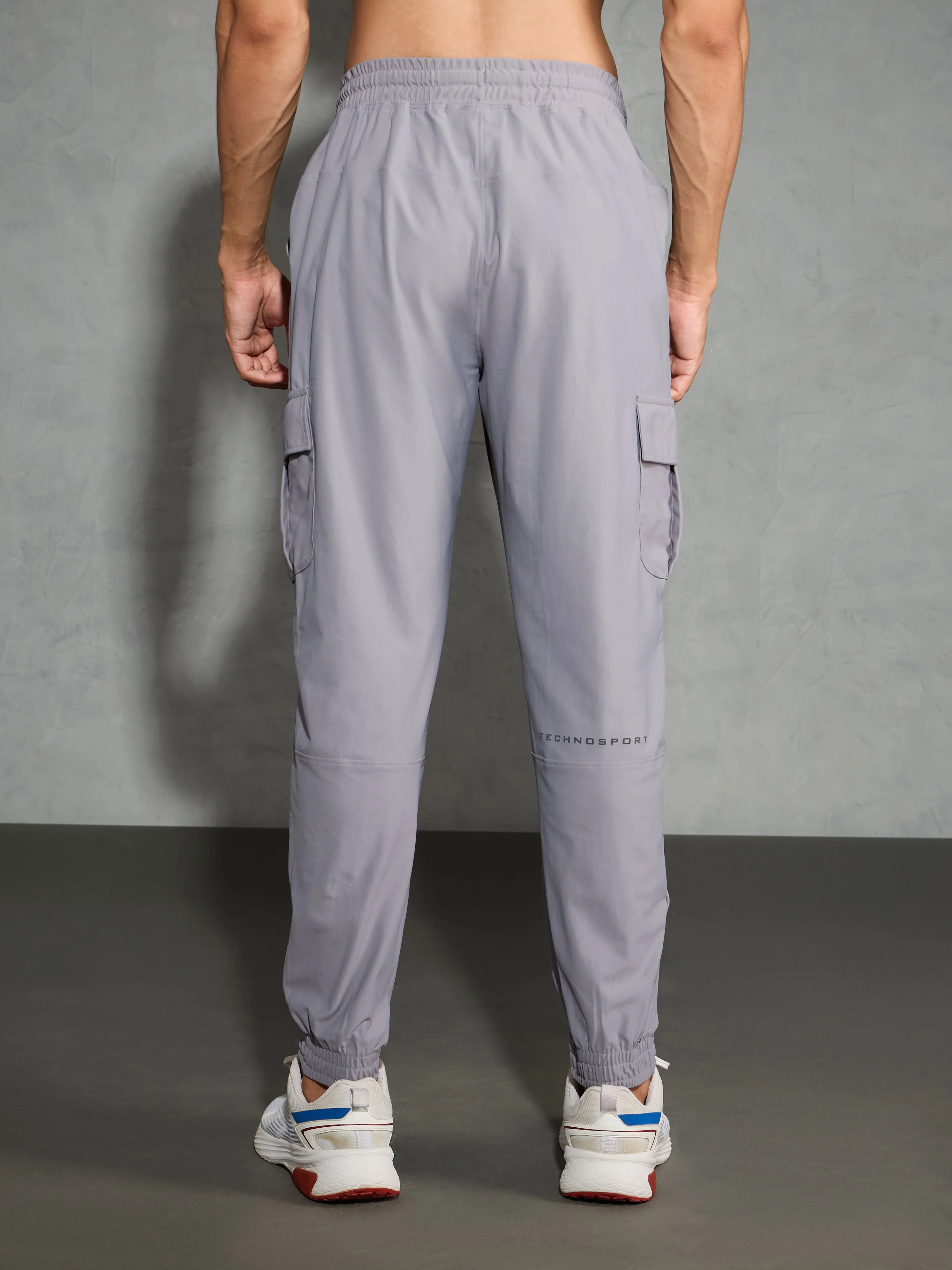 Men Solid Slim Fit Cargo Joggers with DURACOOL+ - Image 3