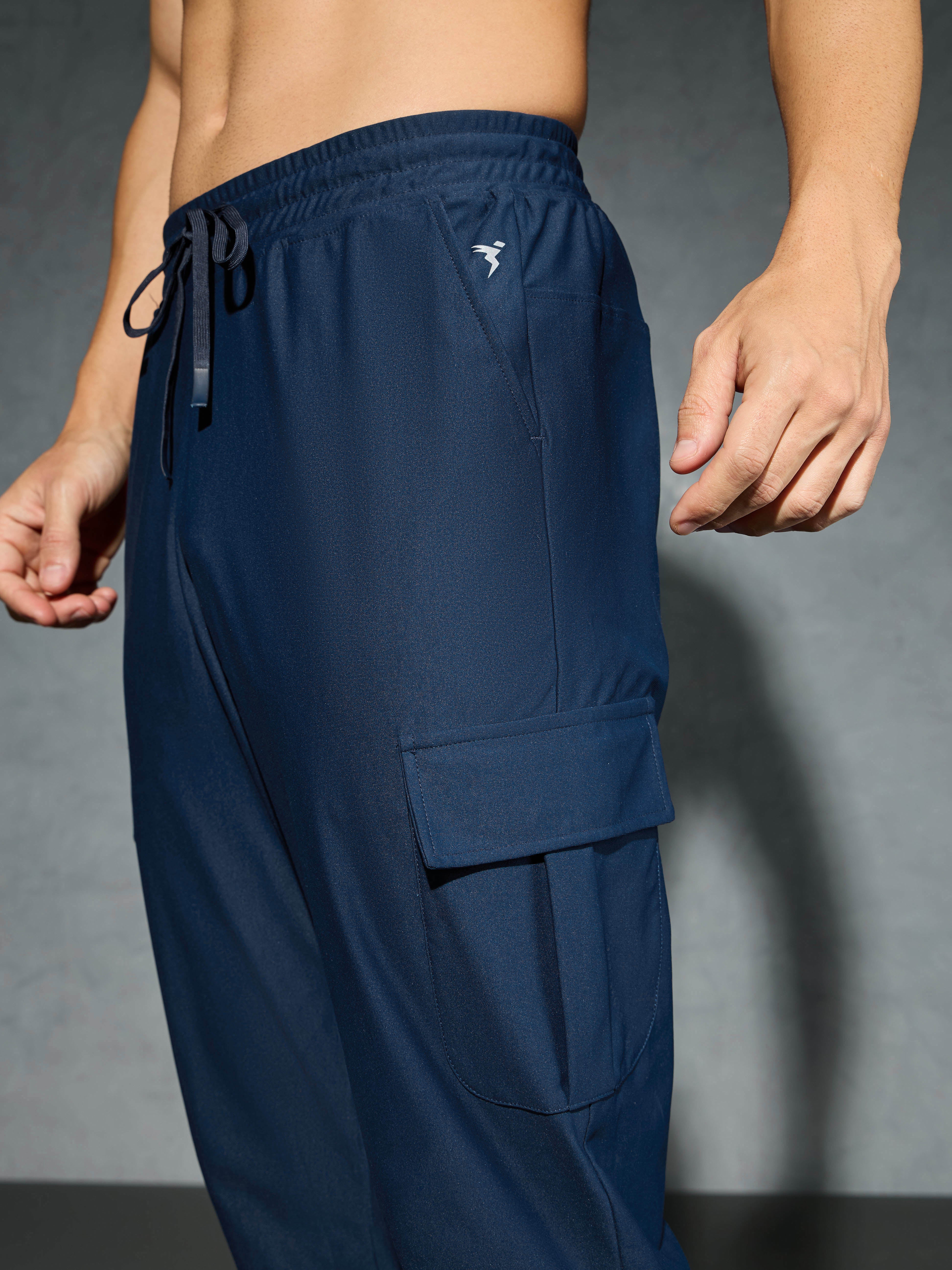 Men Solid Slim Fit Cargo Joggers with DURACOOL+ - Image 6