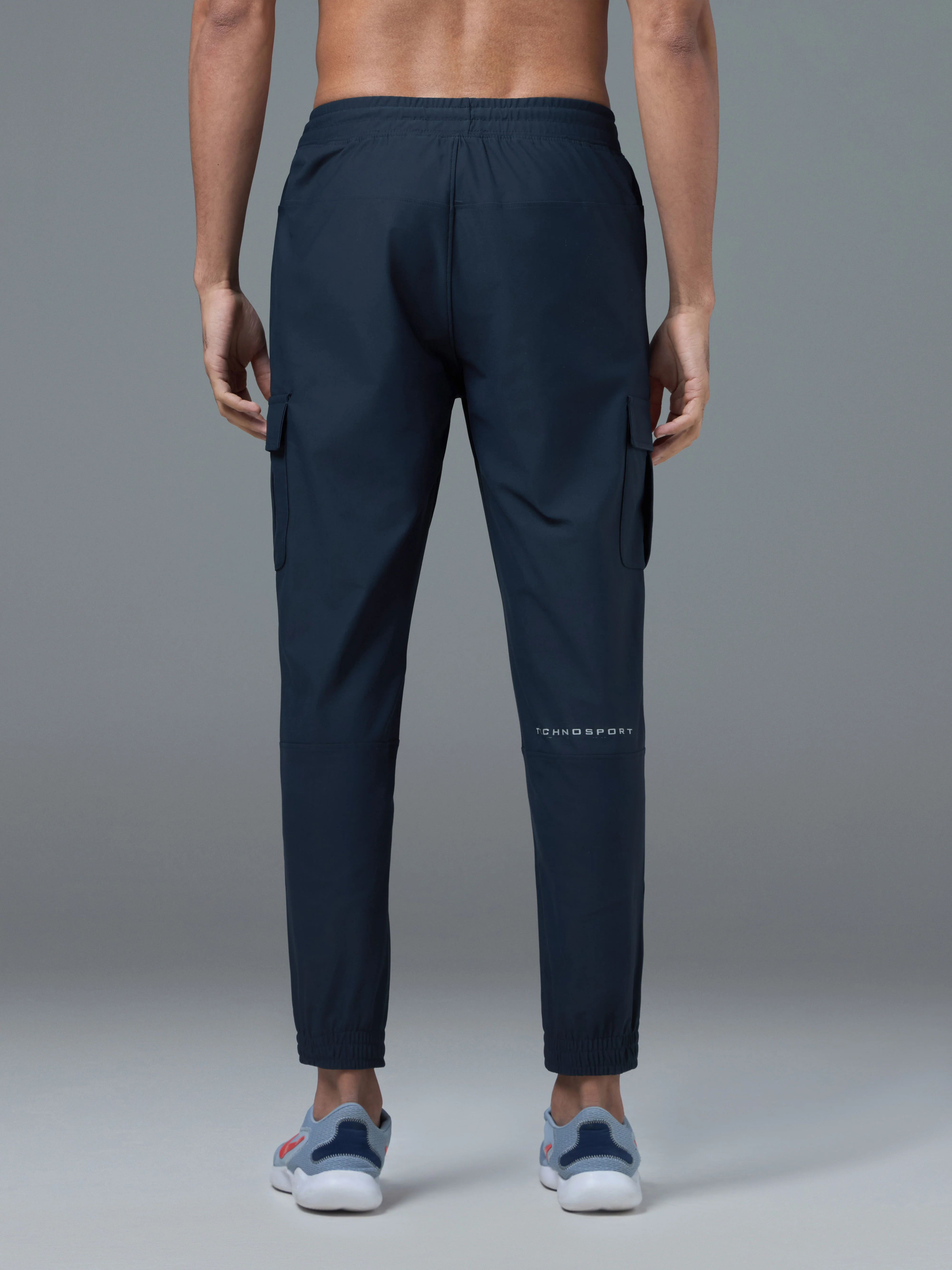 Men Solid Slim Fit Cargo Joggers with DURACOOL+ - Image 3