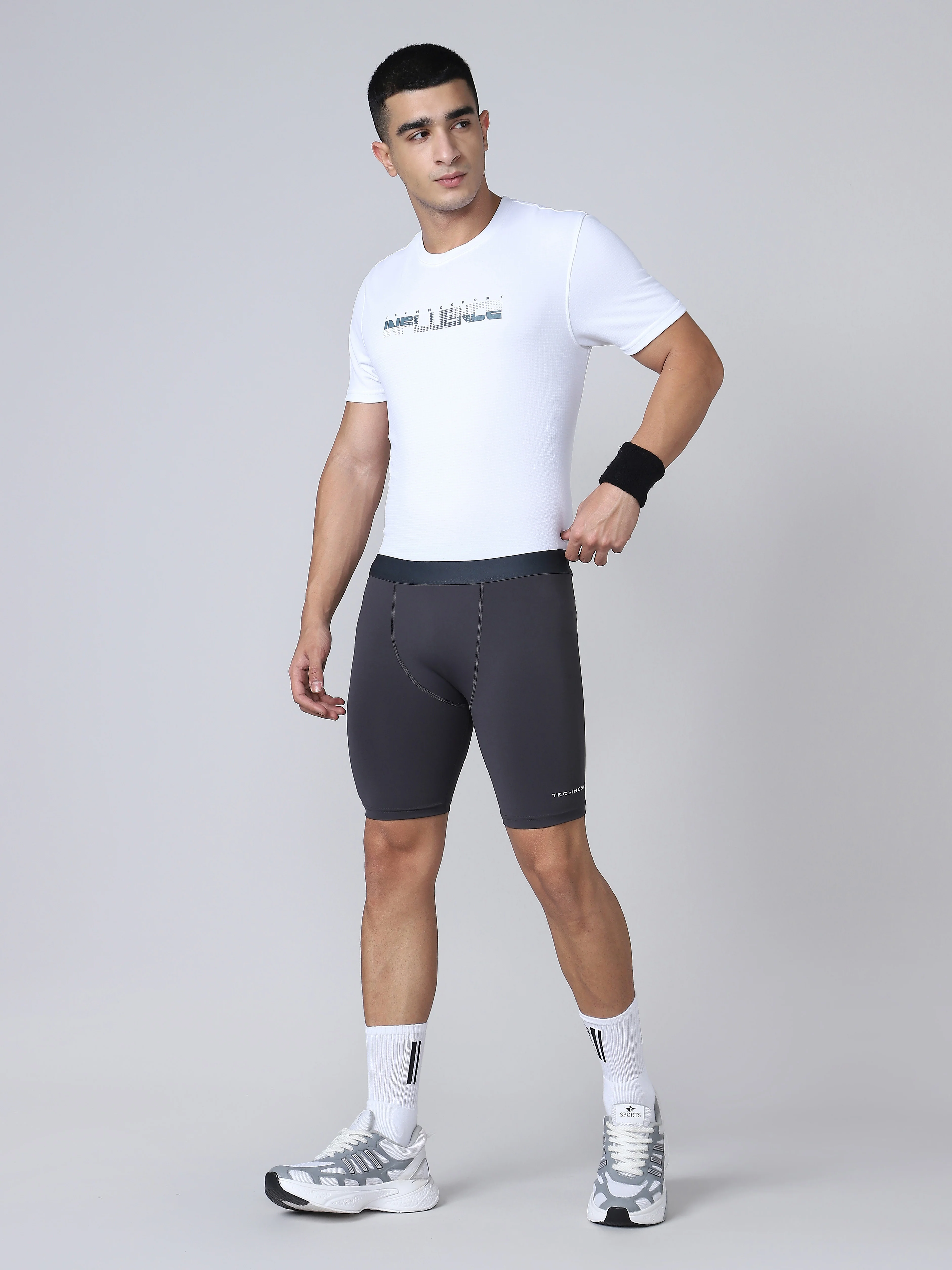 Men Solid Slim Fit Compression Tights with ELASTO LITE - Image 8