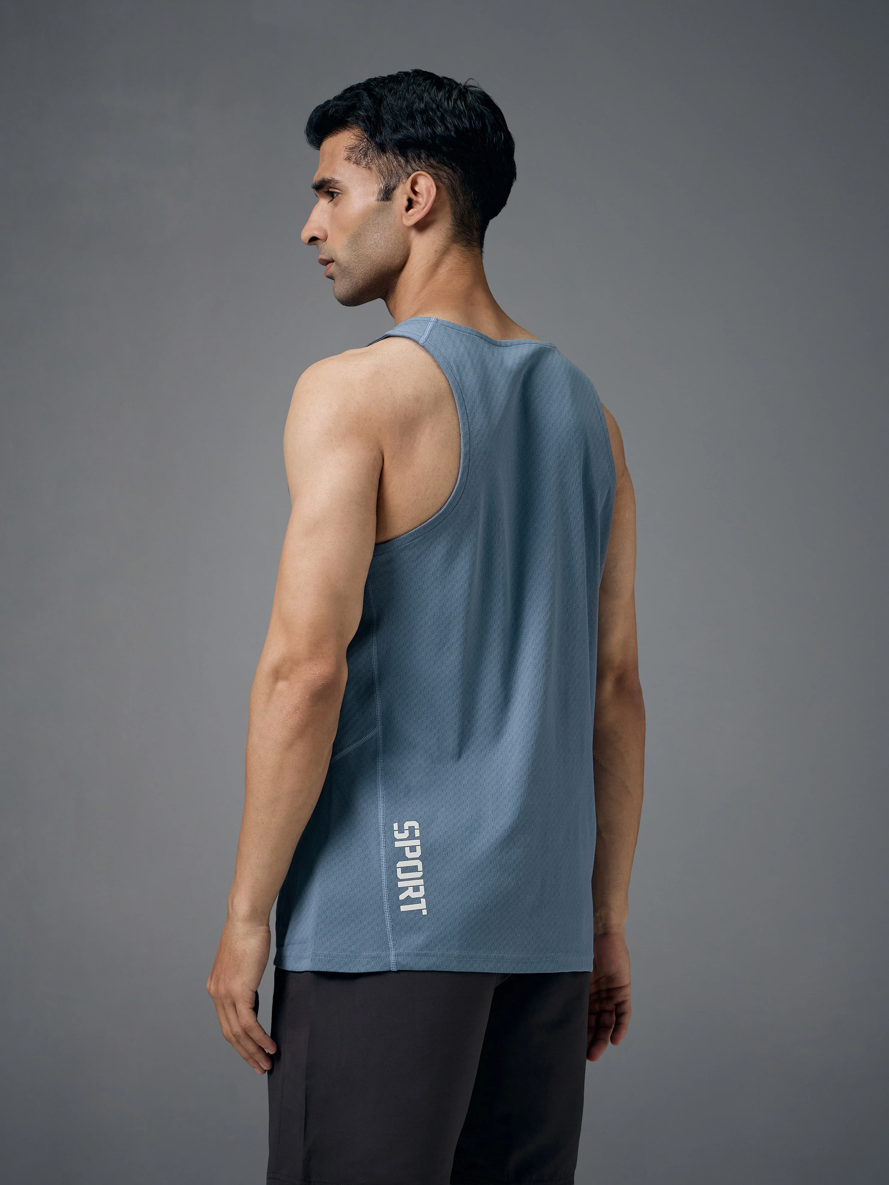 Men Jacquard Slim Fit Crew Neck Innerwear Vest with ELASTO LITE - Image 3