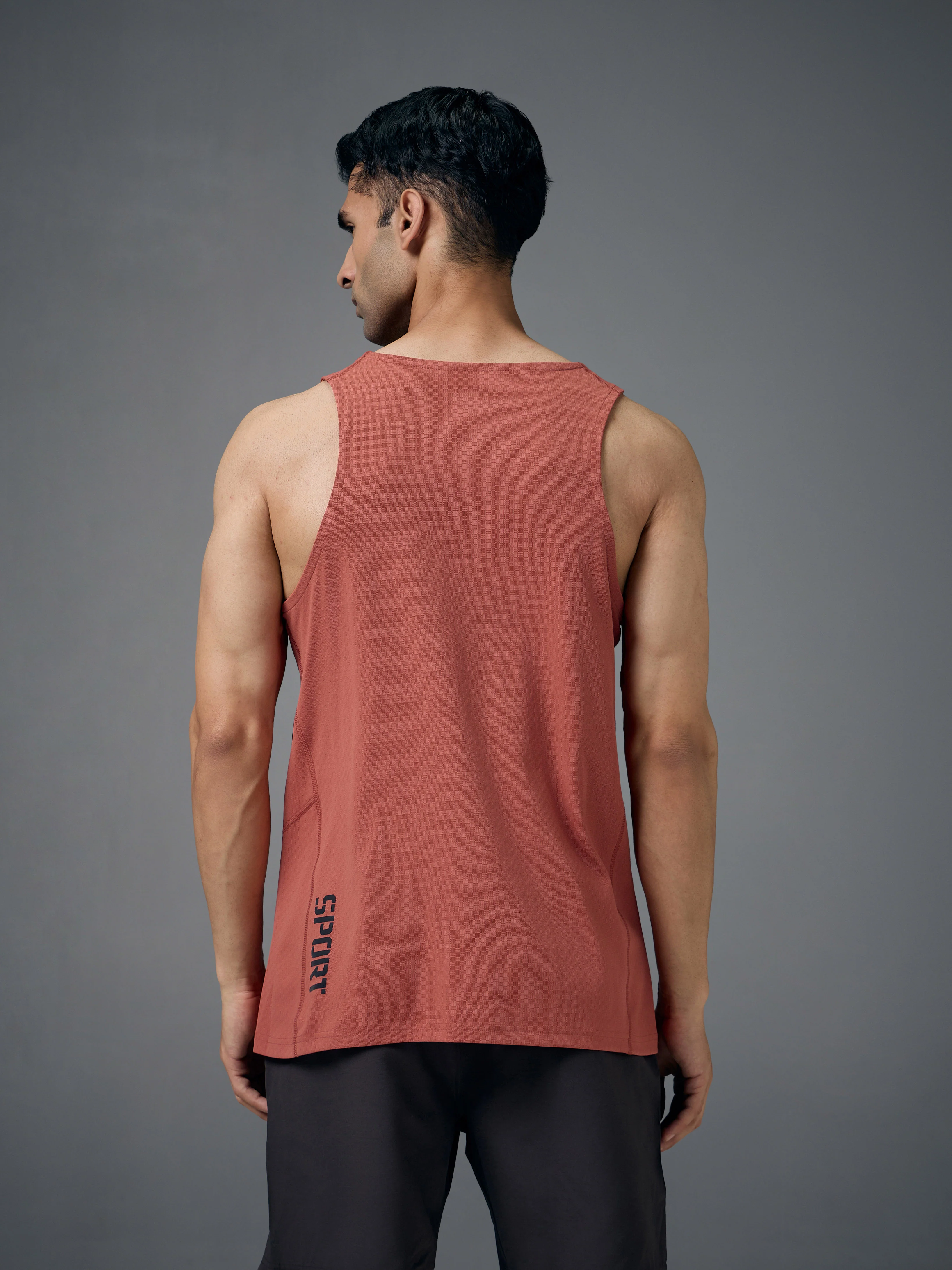 Men Jacquard Slim Fit Crew Neck Innerwear Vest with ELASTO LITE - Image 3