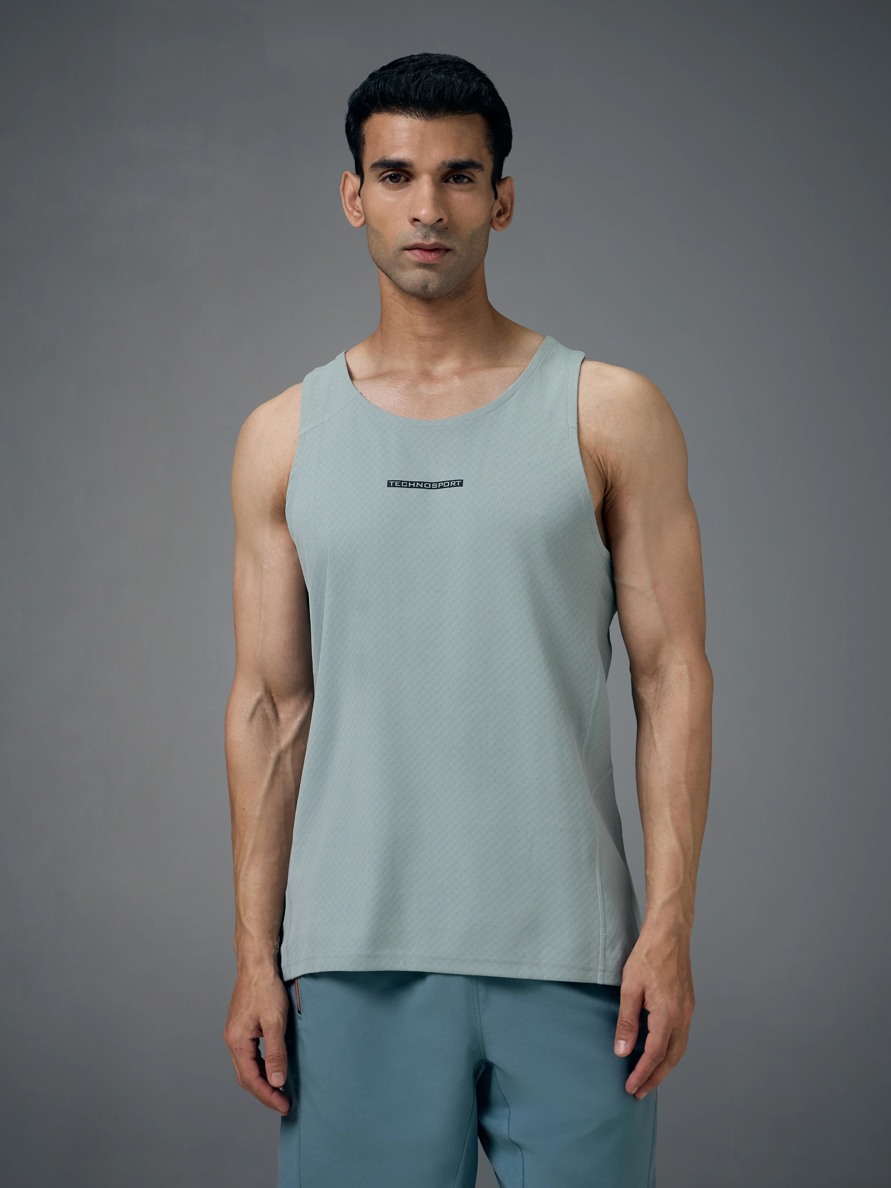 Men Jacquard Slim Fit Crew Neck Innerwear Vest with ELASTO LITE