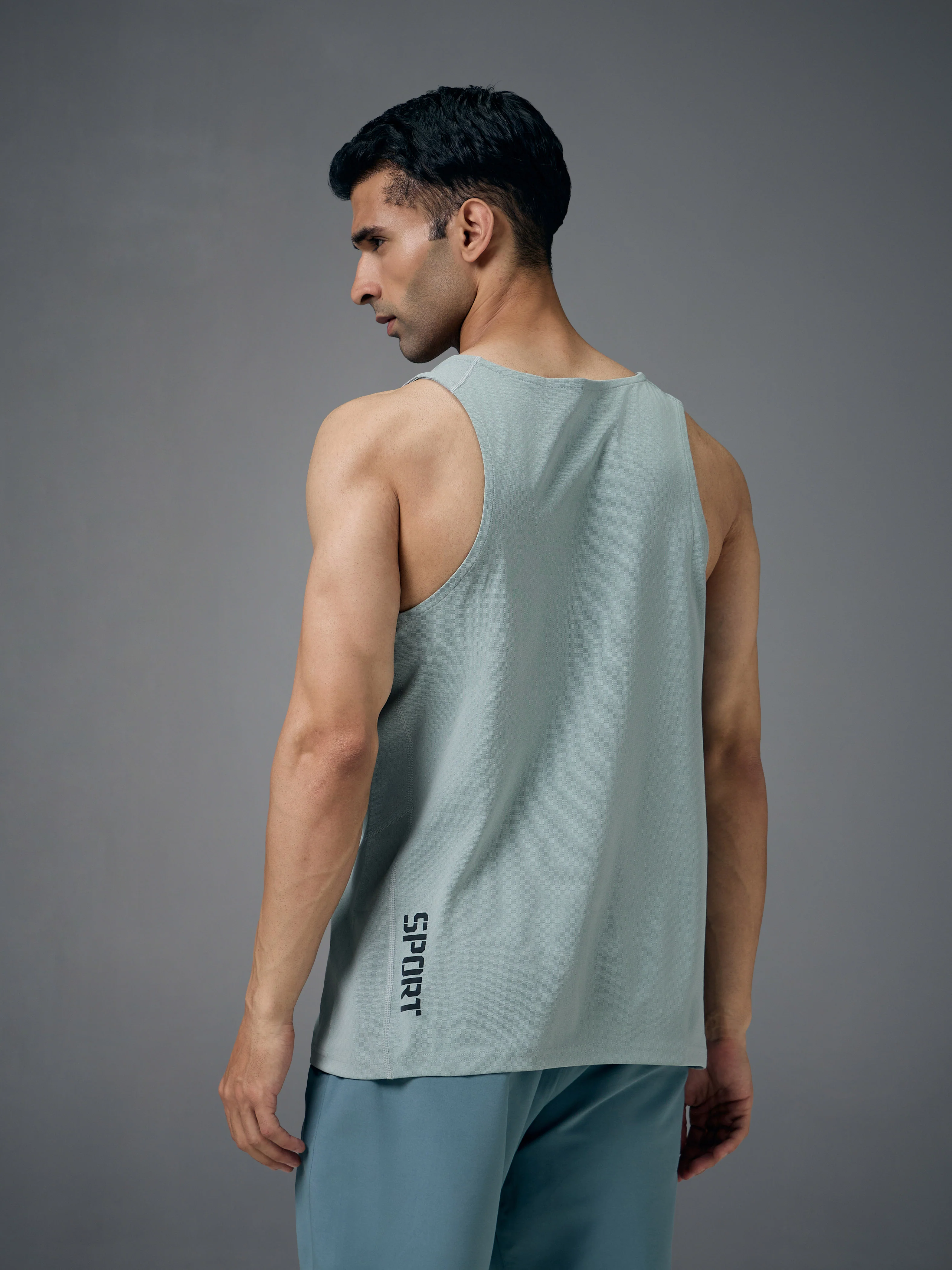 Men Jacquard Slim Fit Crew Neck Innerwear Vest with ELASTO LITE - Image 2