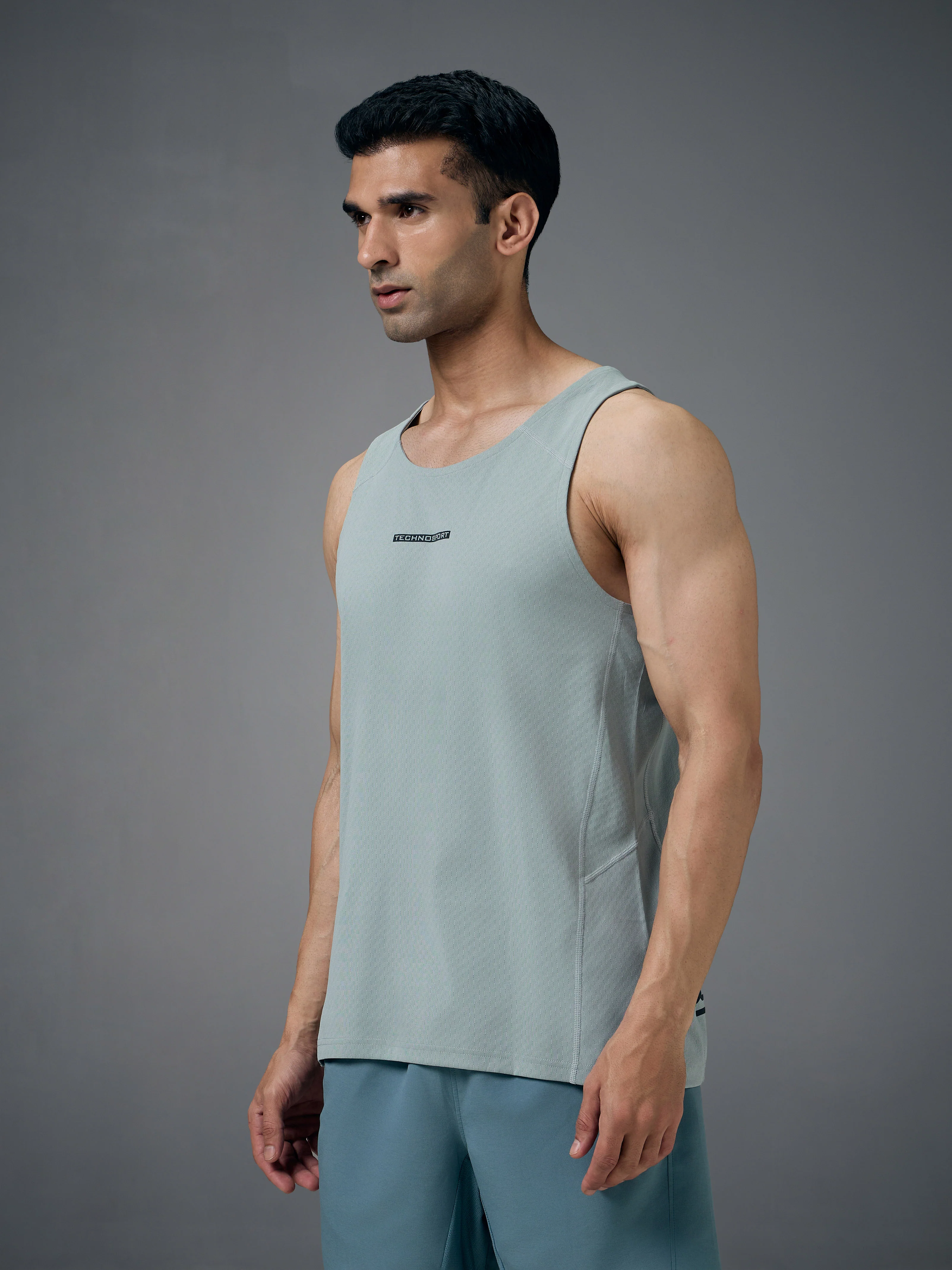 Men Jacquard Slim Fit Crew Neck Innerwear Vest with ELASTO LITE - Image 3