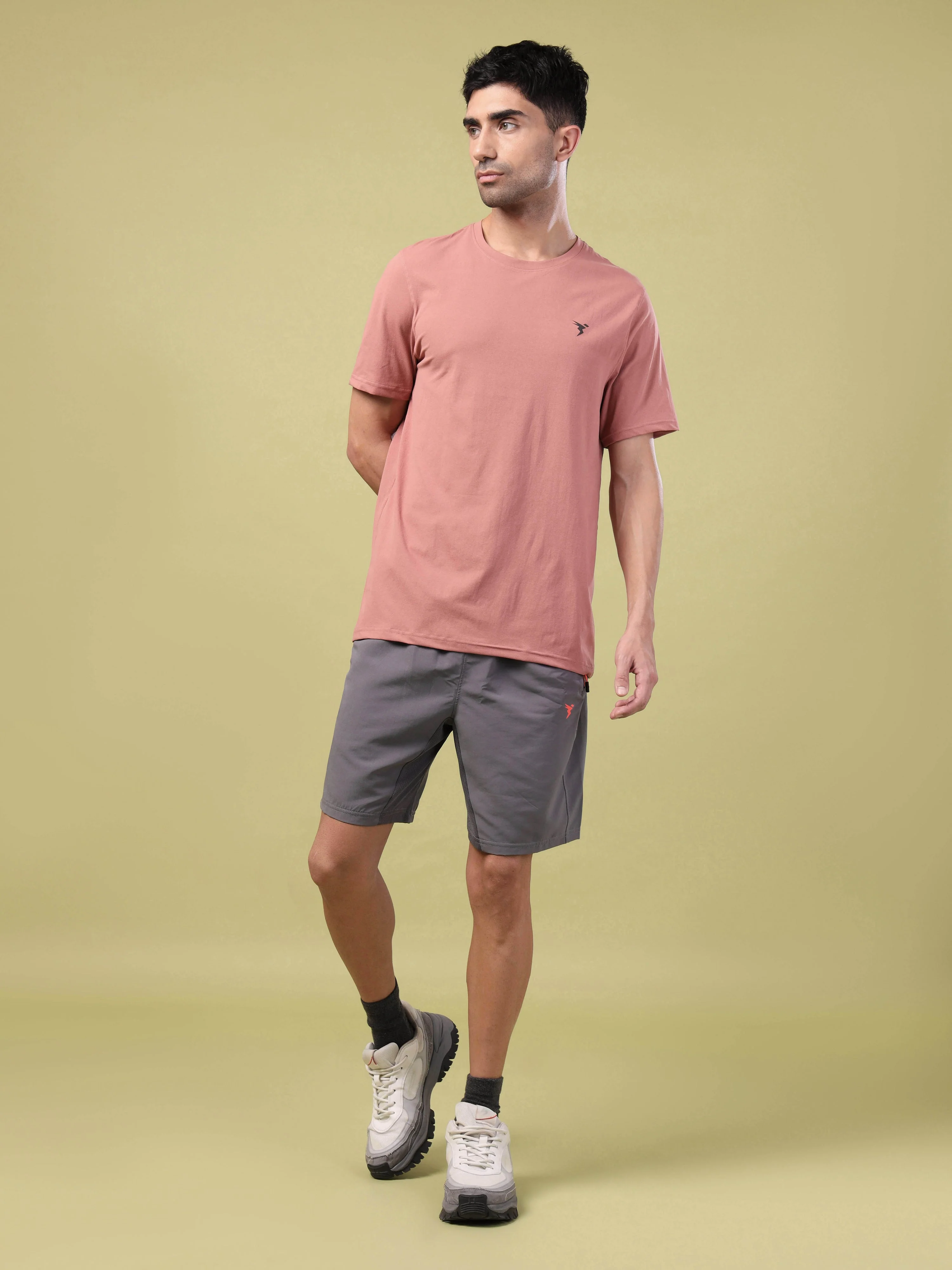 Men Solid Slim Fit Crew Neck T-shirt with COTFLEX - Image 4