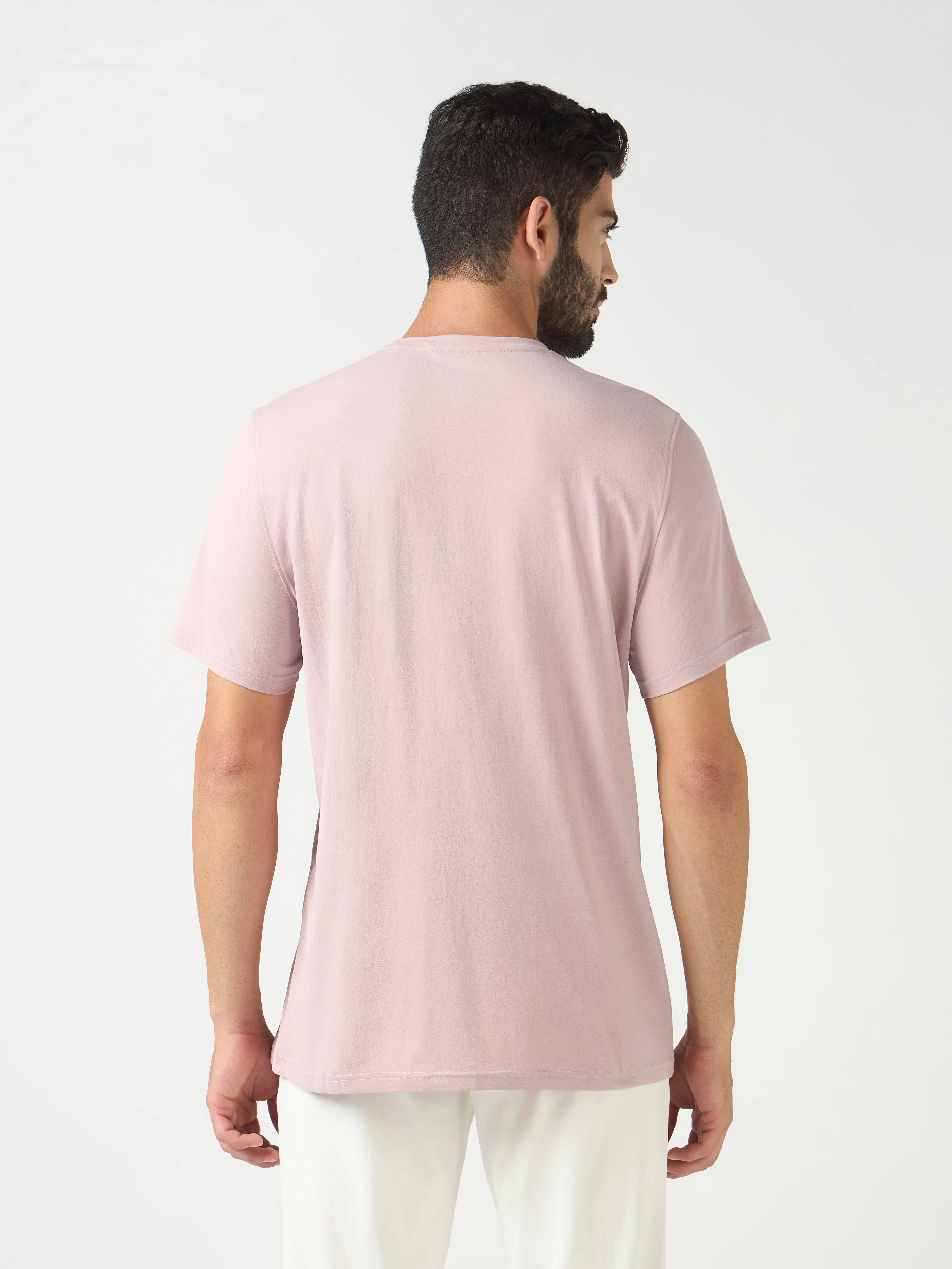 Men Solid Slim Fit Crew Neck T-shirt with COTFLEX - Image 3
