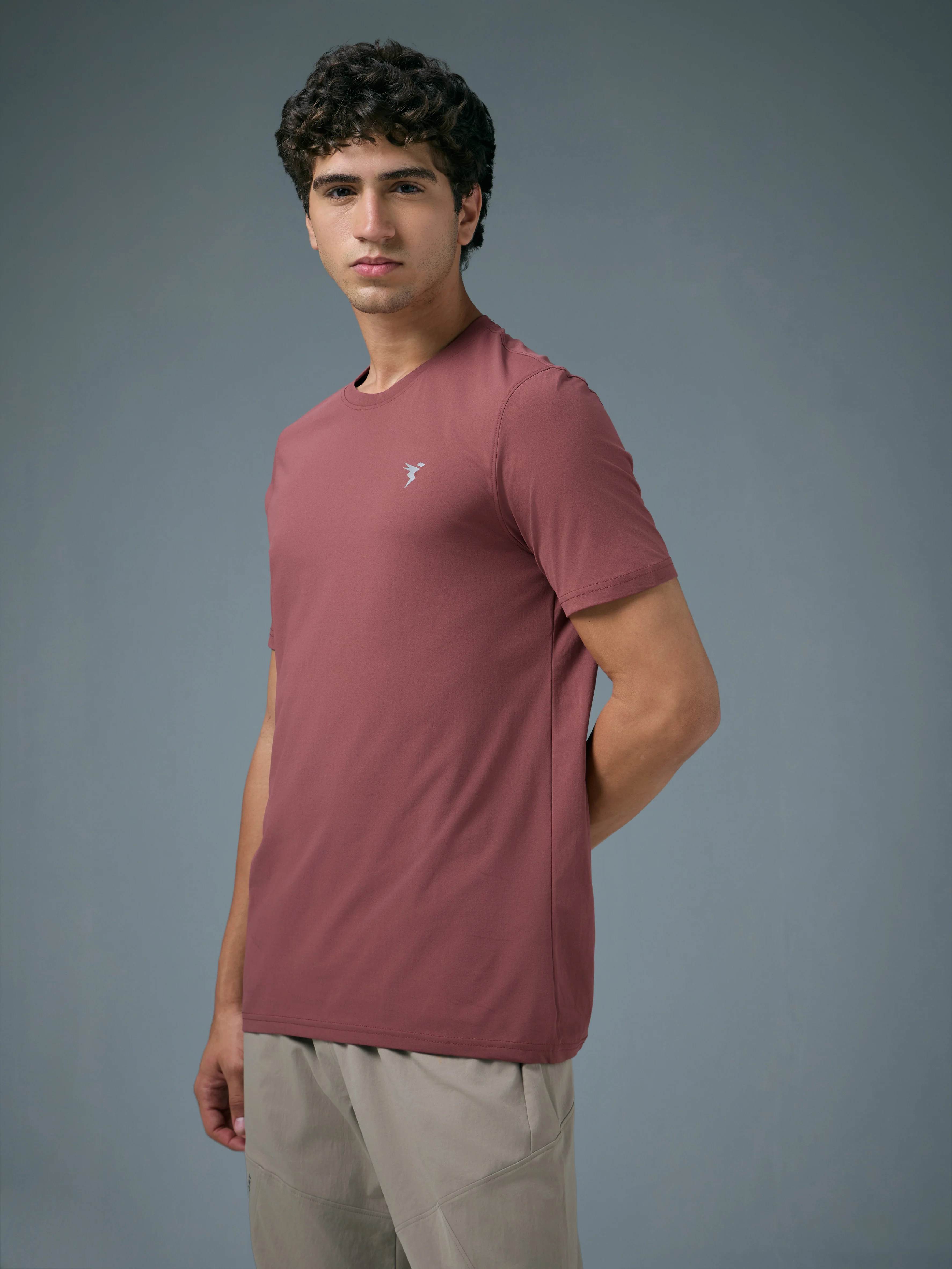 Men Solid Slim Fit Crew Neck T-shirt with COTFLEX - Image 4
