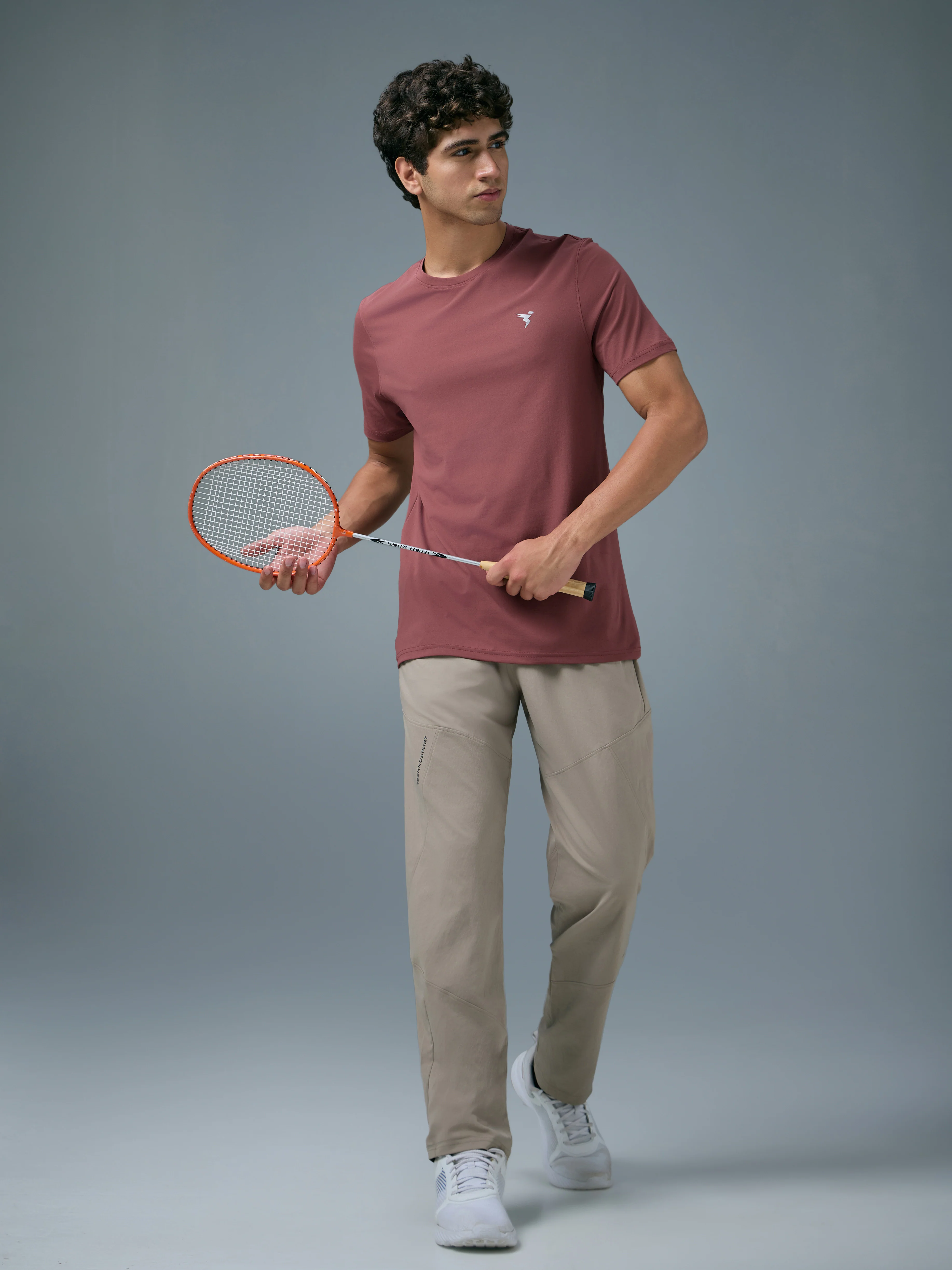 Men Solid Slim Fit Crew Neck T-shirt with COTFLEX - Image 5