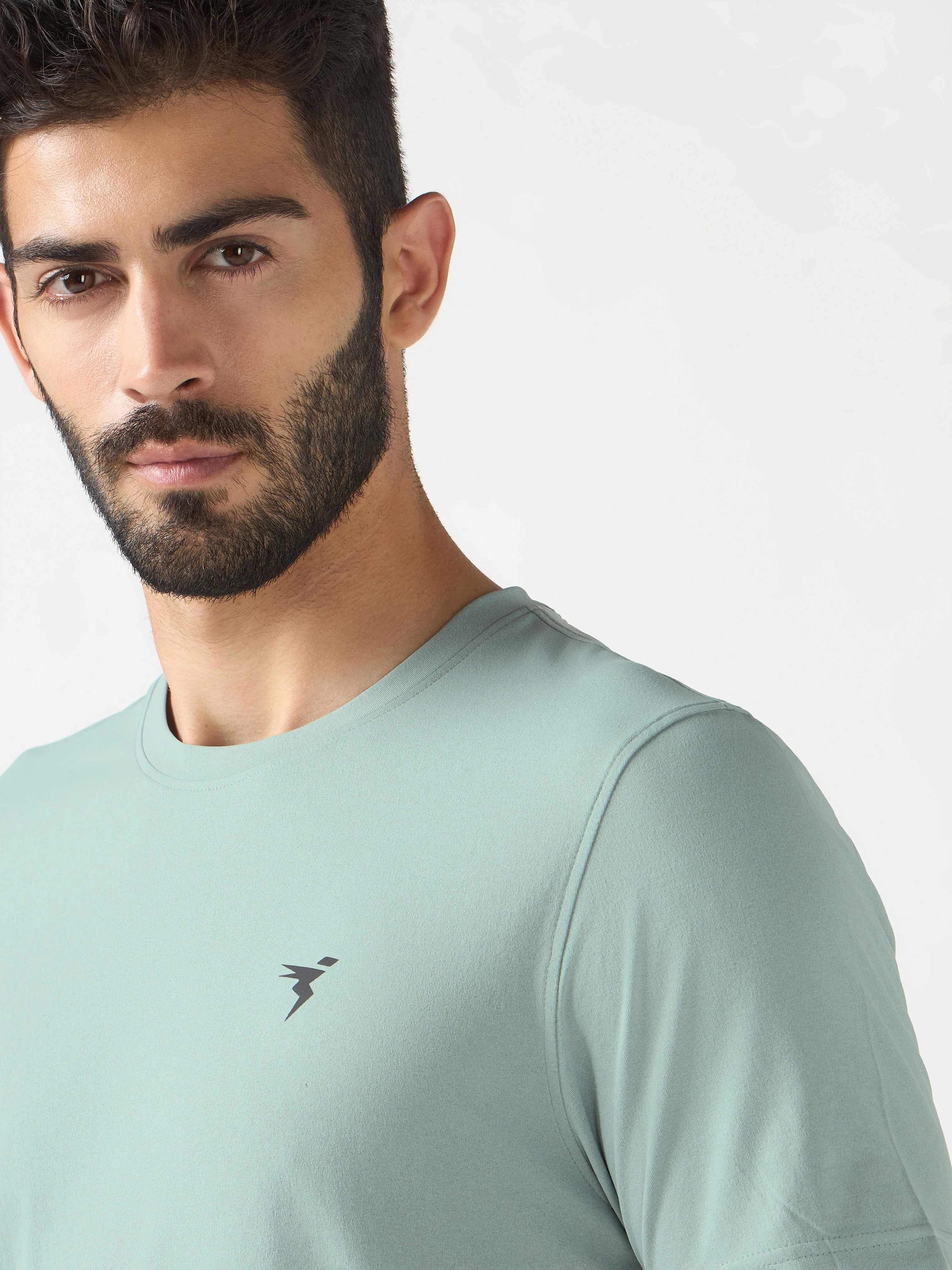 Men Solid Slim Fit Crew Neck T-shirt with COTFLEX - Image 6