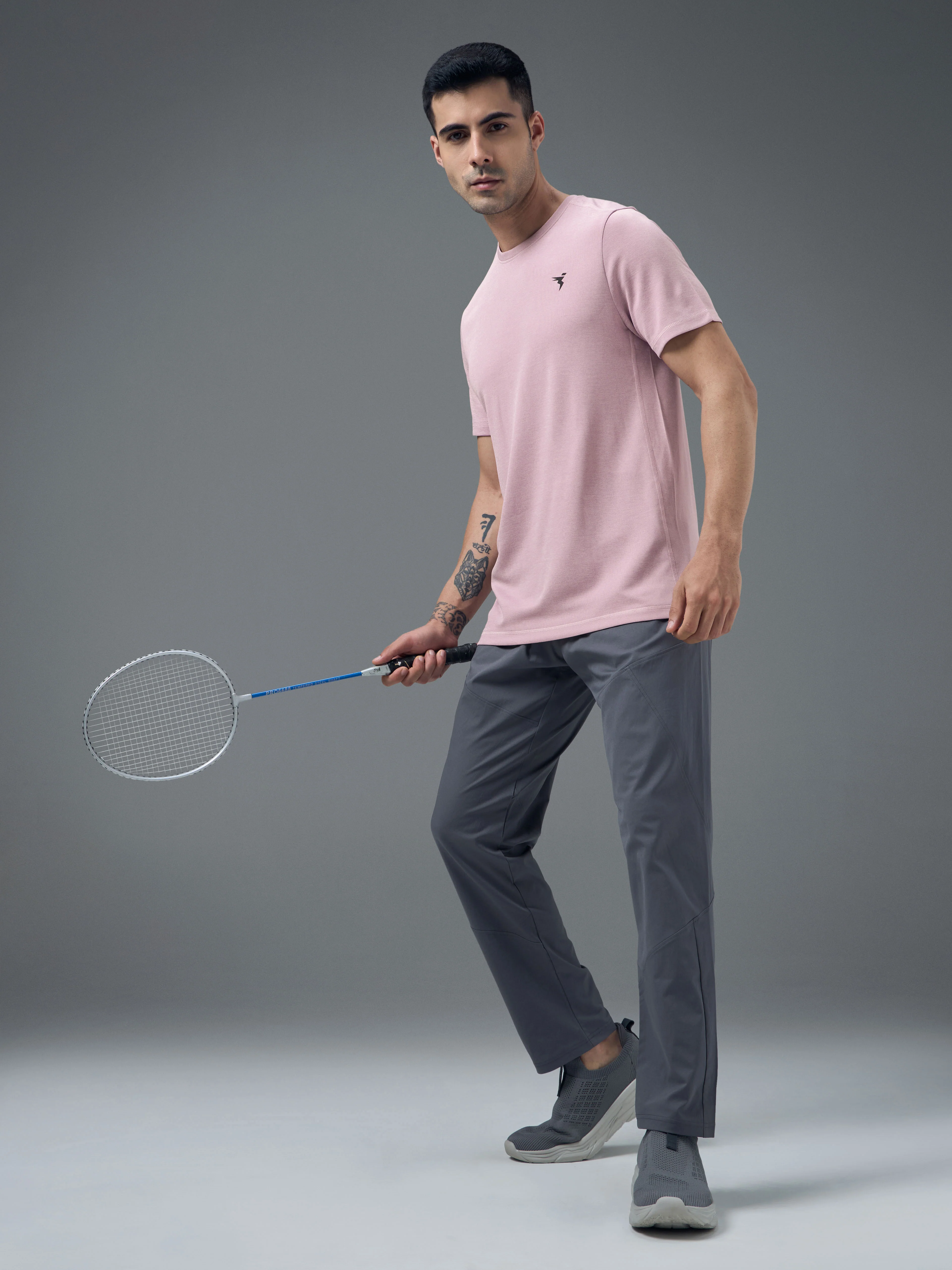 Men Solid Slim Fit Crew Neck T-shirt with DOUBLE COOL - Image 5