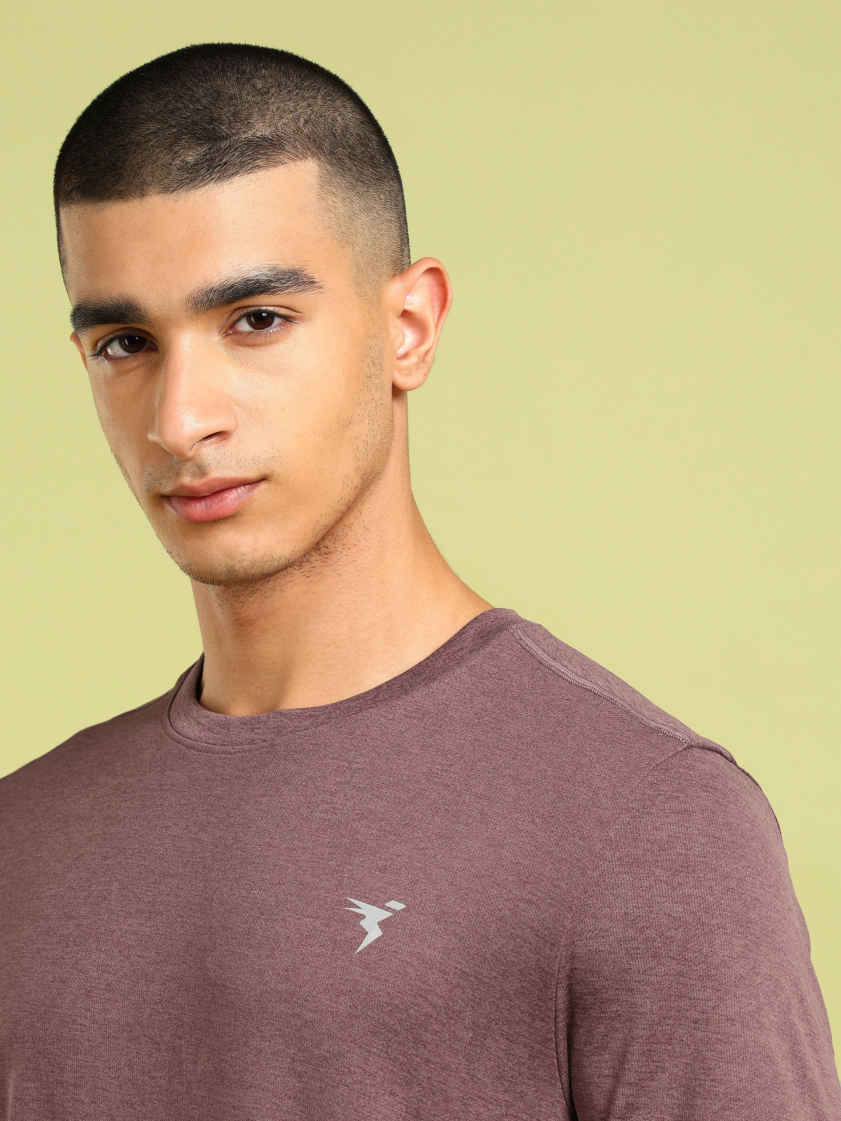 Men Solid Slim Fit Crew Neck T-shirt with DOUBLE COOL - Image 6