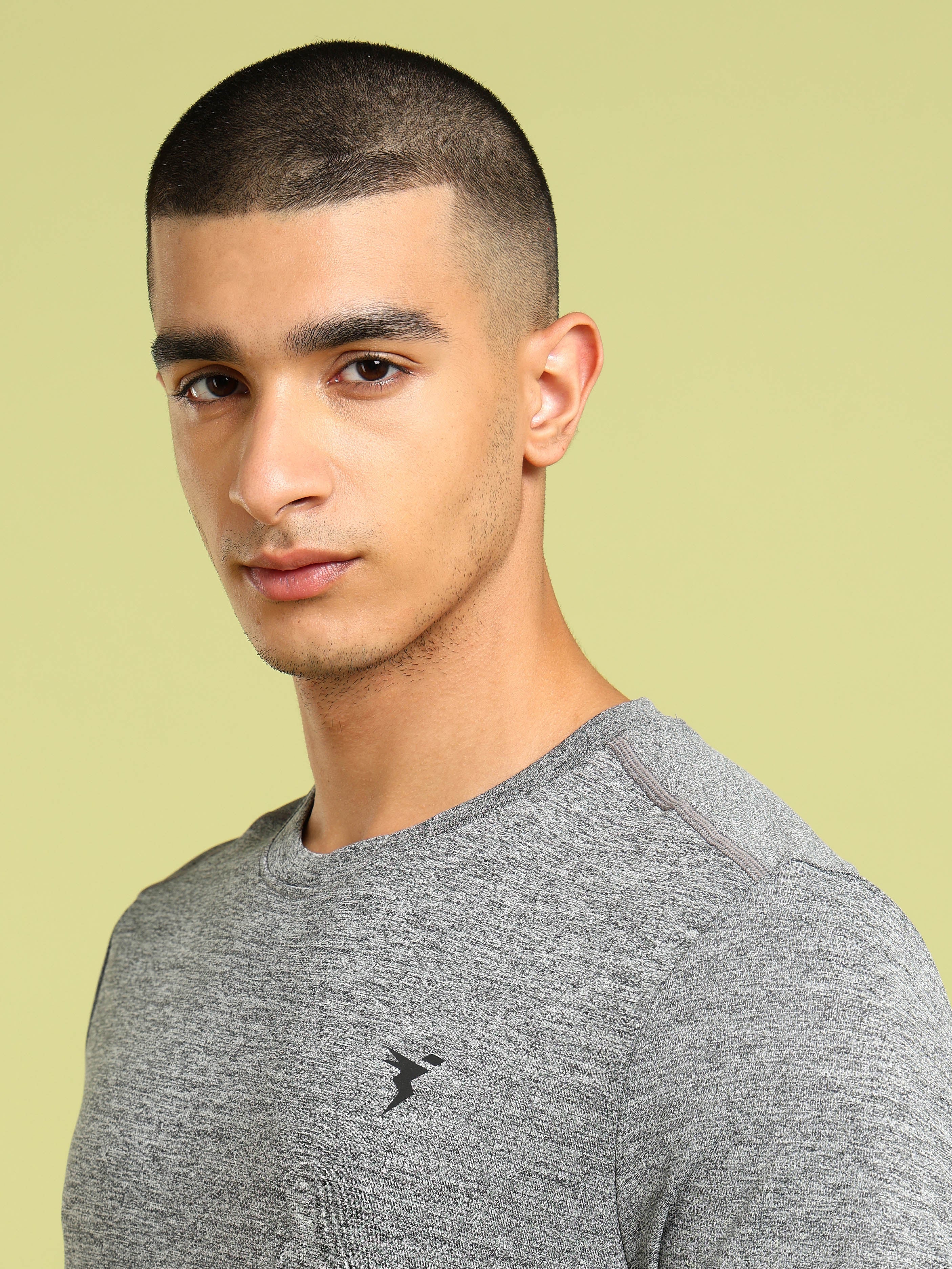 Men Solid Slim Fit Crew Neck T-shirt with DOUBLE COOL - Image 6