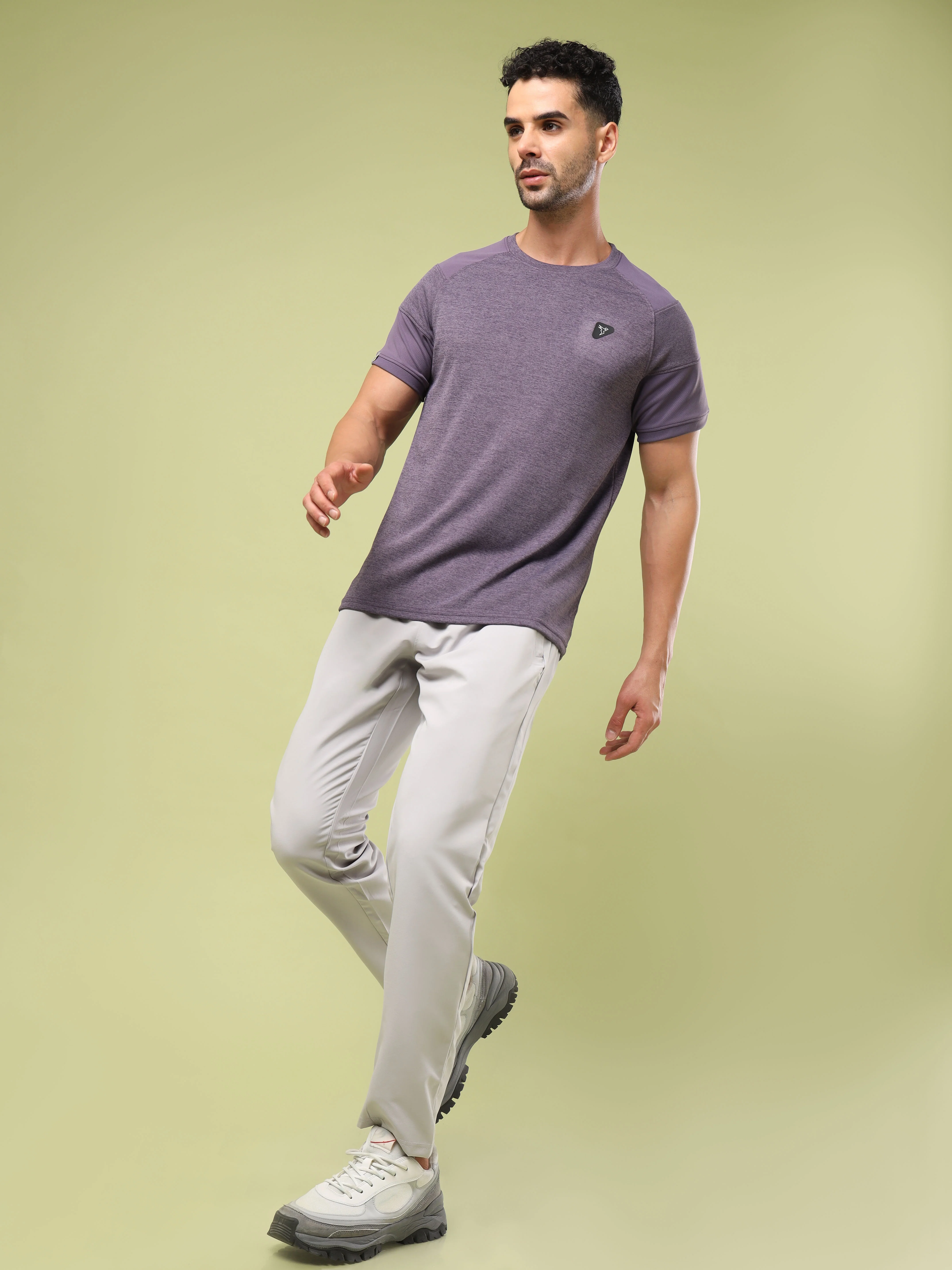 Men Solid Slim Fit Crew Neck T-shirt with DOUBLE COOL - Image 5