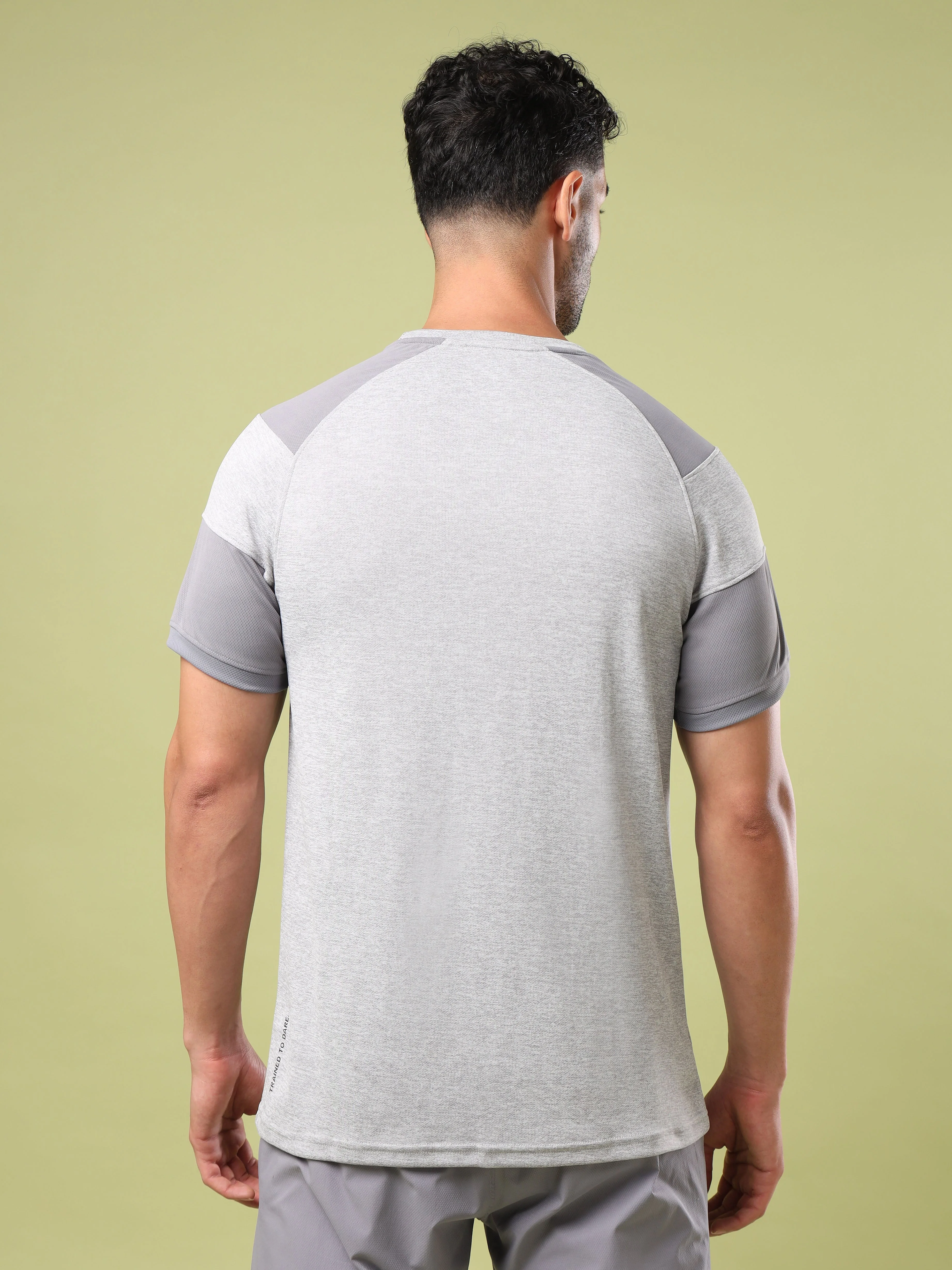 Men Solid Slim Fit Crew Neck T-shirt with DOUBLE COOL - Image 3
