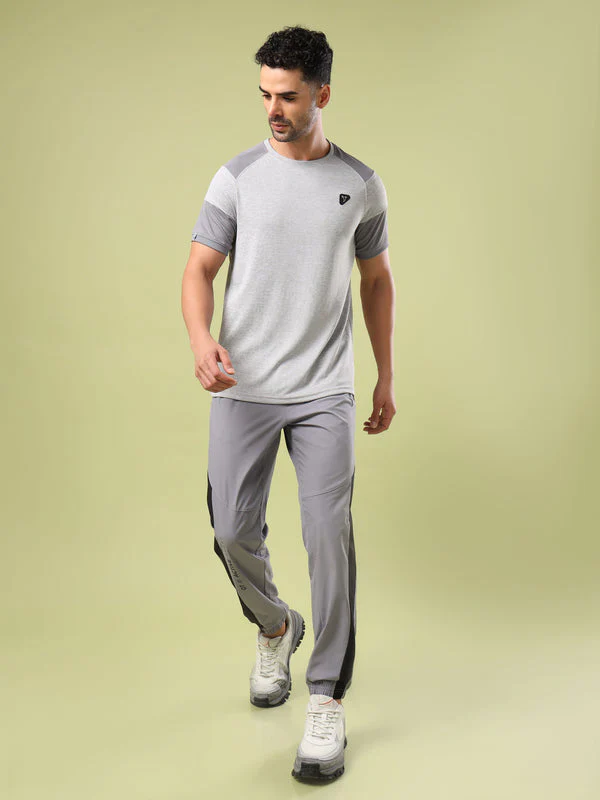 Men Solid Slim Fit Crew Neck T-shirt with DOUBLE COOL - Image 5