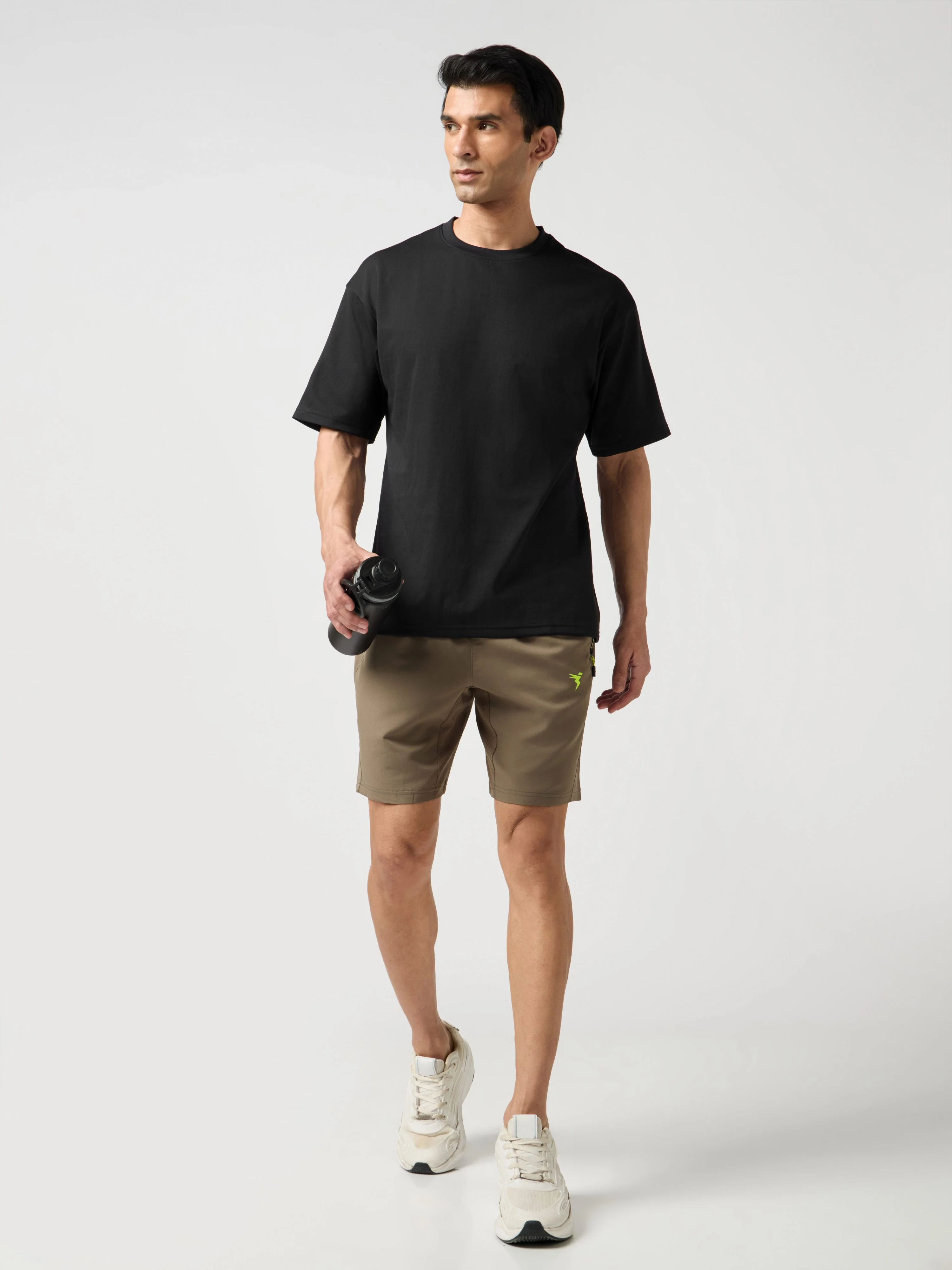 Men Solid  Oversized Crew Neck T-shirt with ELASTO PLUS - Image 6