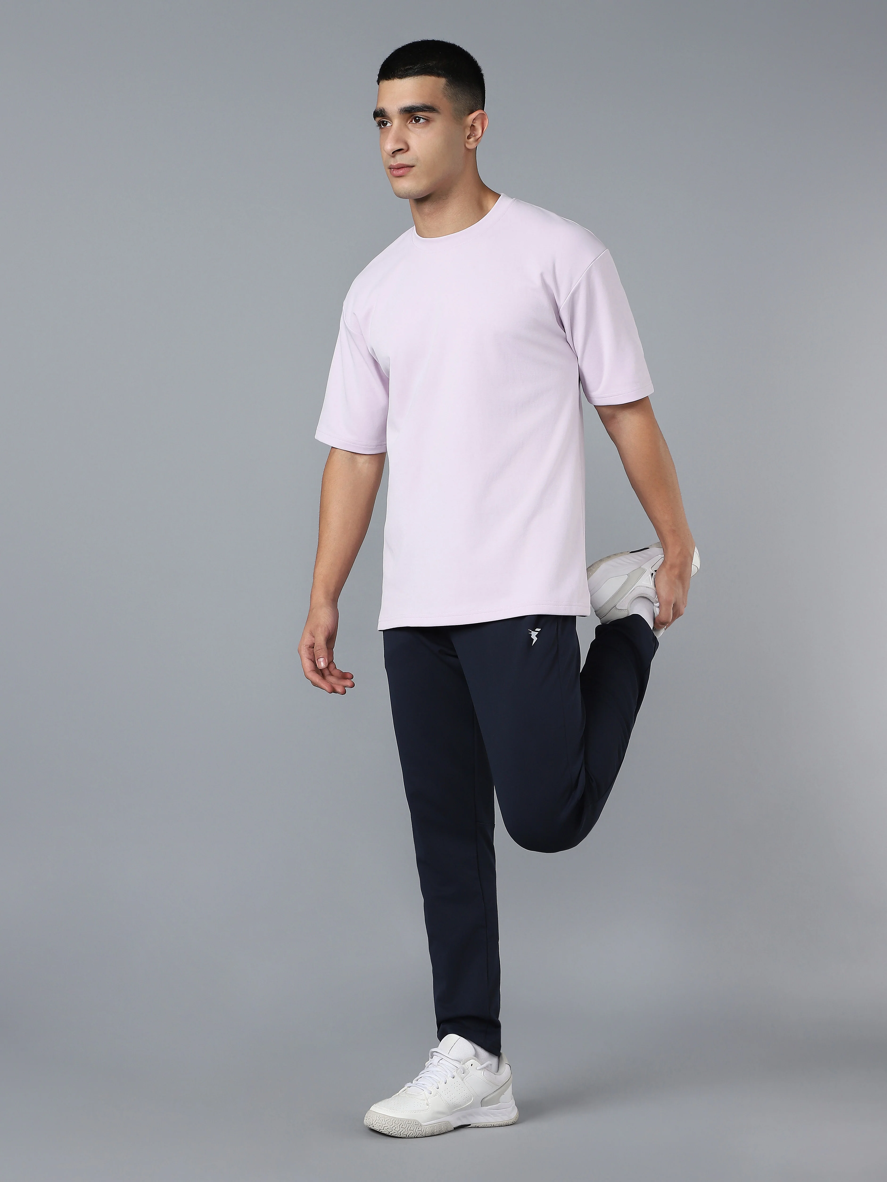 Men Solid  Oversized Crew Neck T-shirt with ELASTO PLUS - Image 6