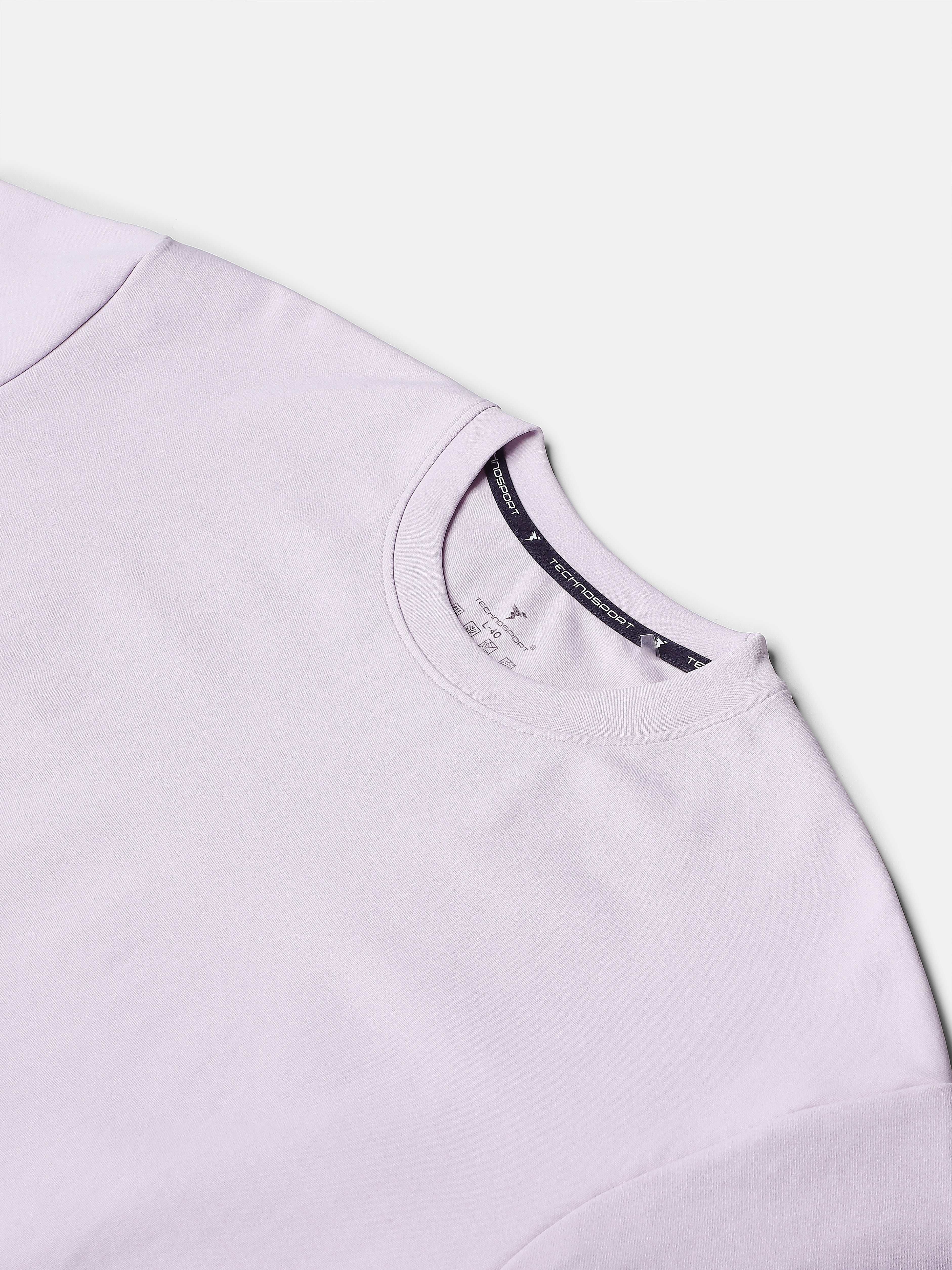 Men Solid  Oversized Crew Neck T-shirt with ELASTO PLUS - Image 8