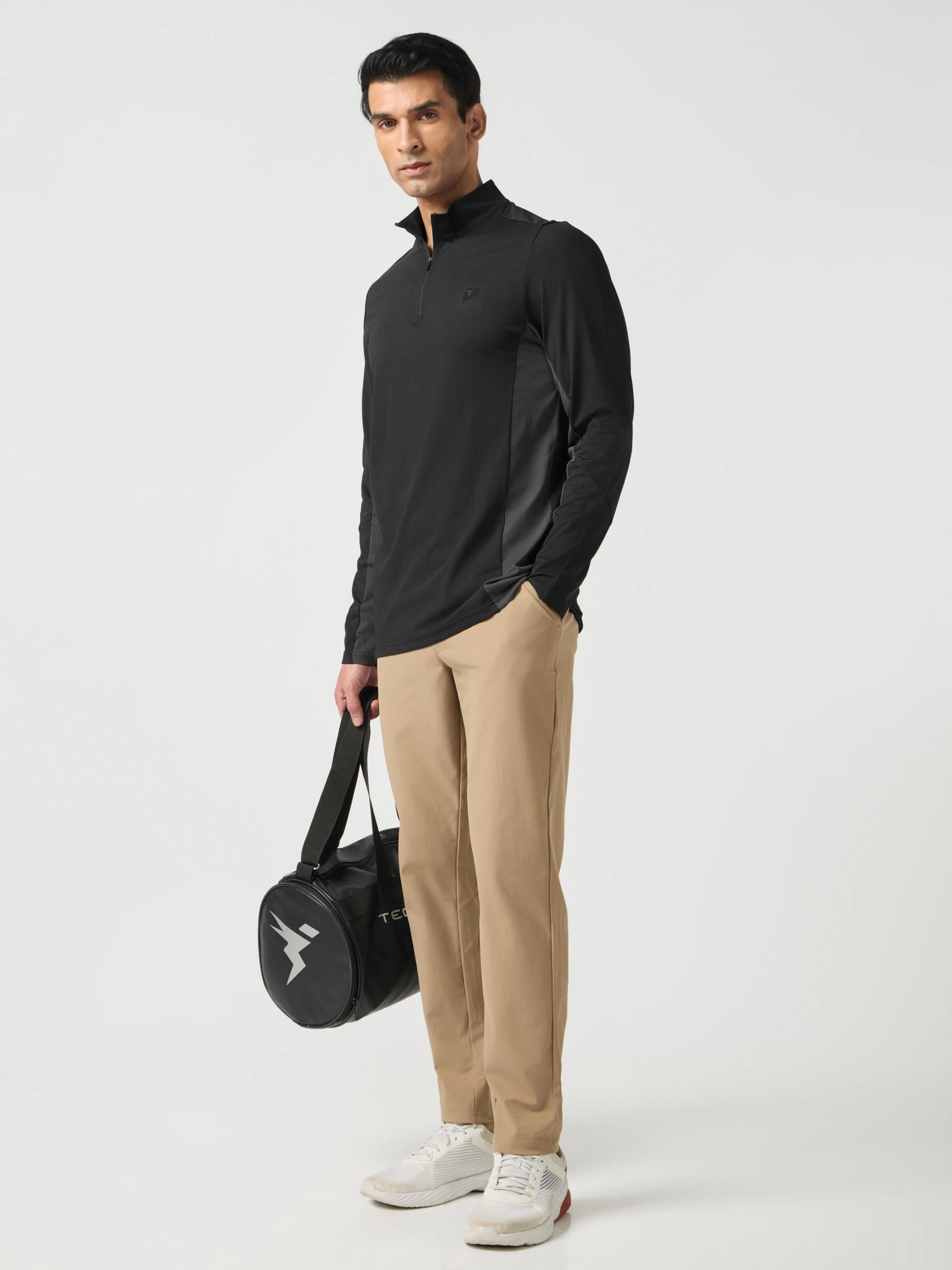 Men Solid Slim Fit Crew Neck T-shirt with ELASTO PLUS - Image 6
