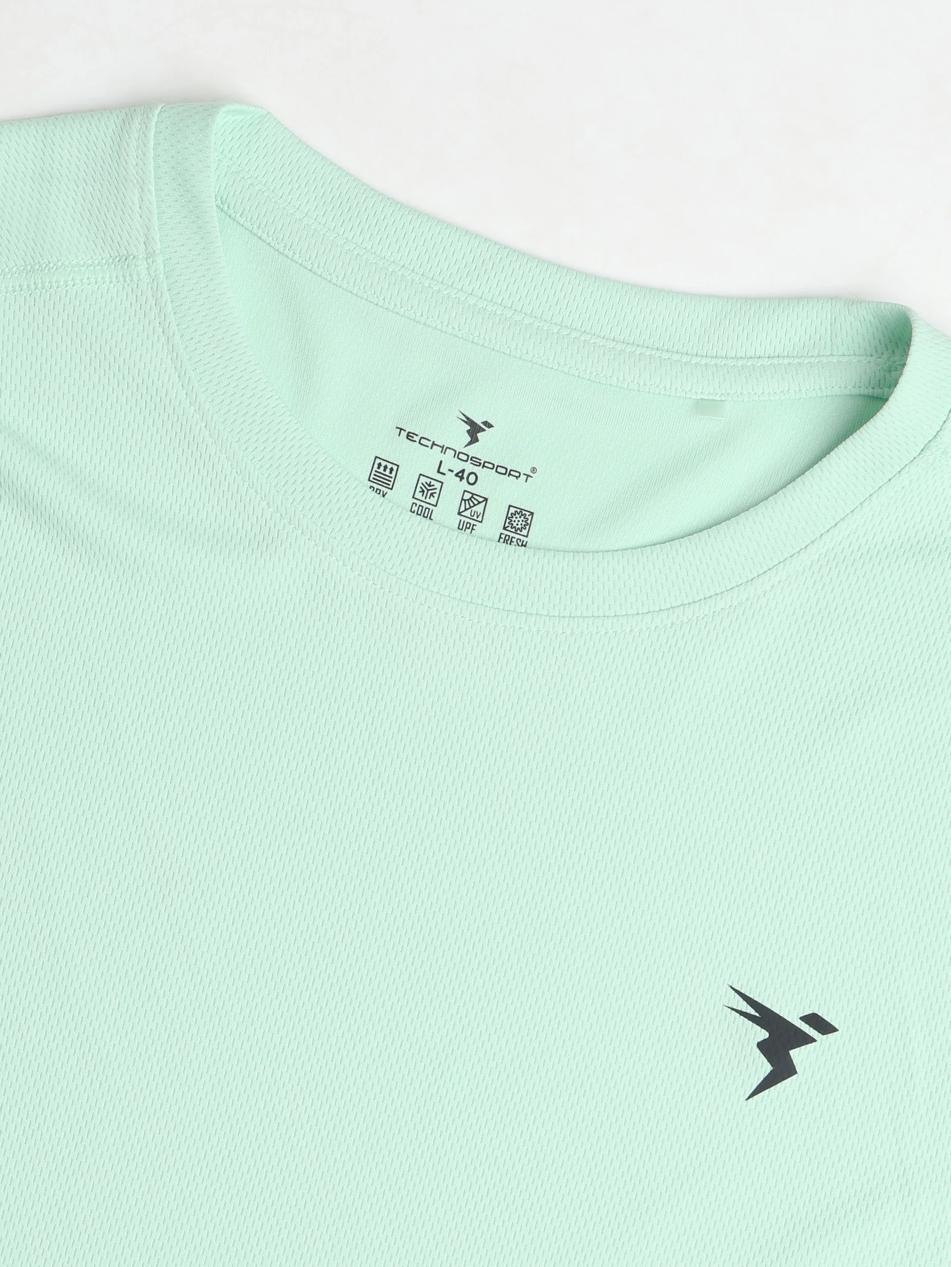 Men Solid Slim Fit Crew Neck T-shirt with TECHNO COOL+ - Image 7