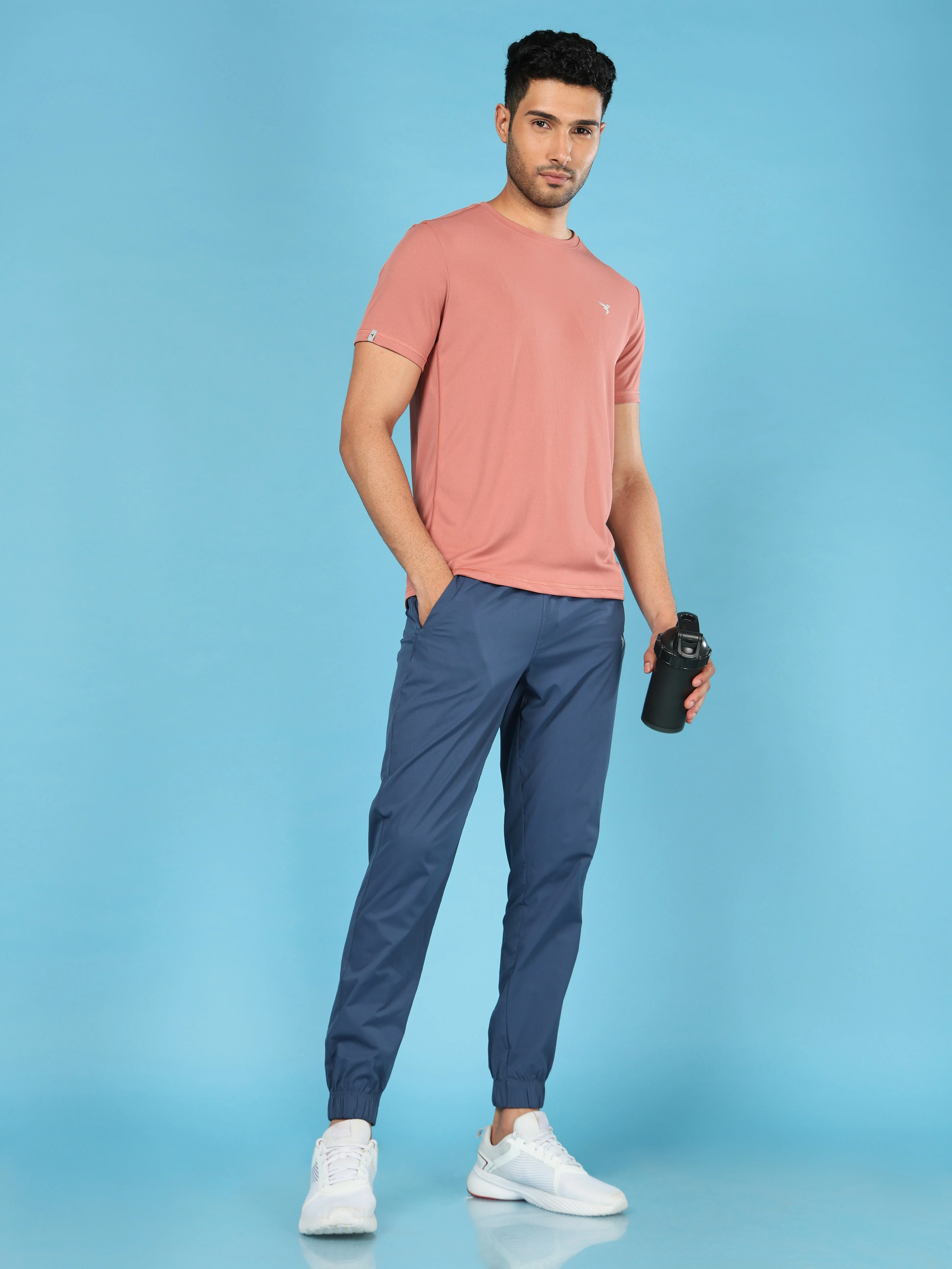 Men Solid Slim Fit Crew Neck T-shirt with TECHNO COOL+ - Image 4