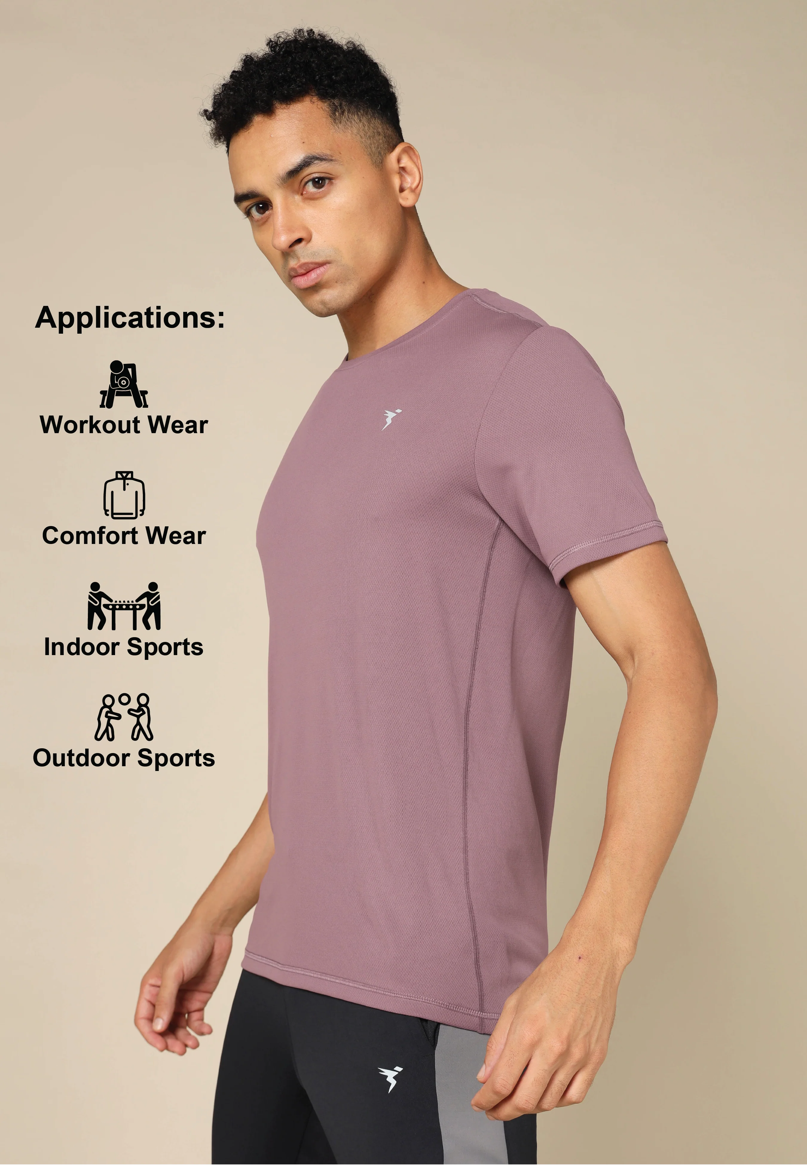 Men Solid Slim Fit Crew Neck T-shirt with TECHNO COOL+ - Image 5