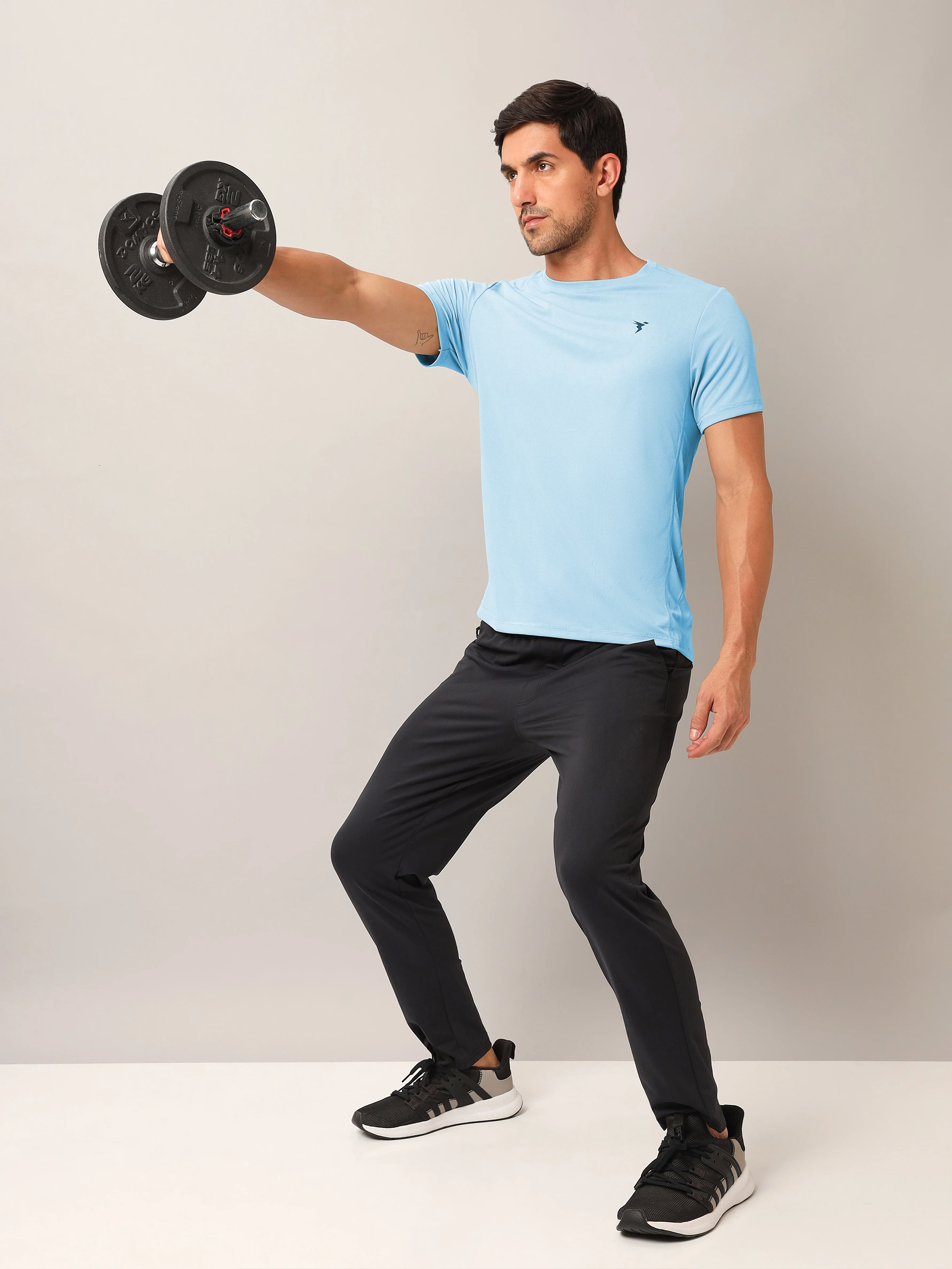 Men Solid Slim Fit Crew Neck T-shirt with TECHNO COOL+ - Image 5