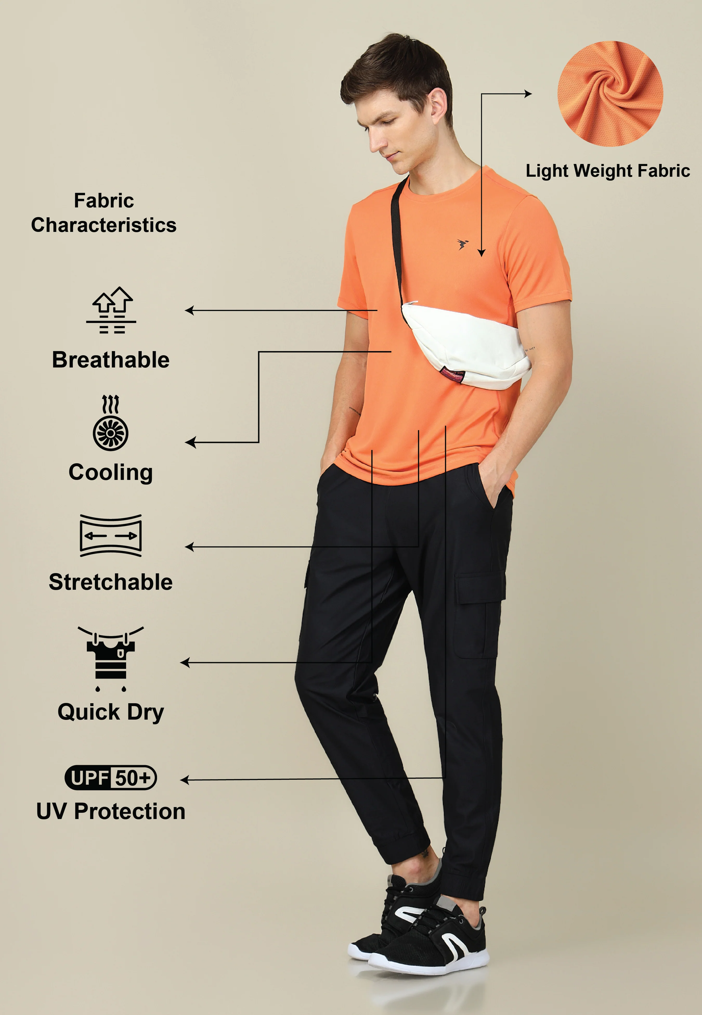 Men Solid Slim Fit Crew Neck T-shirt with TECHNO COOL+ - Image 4