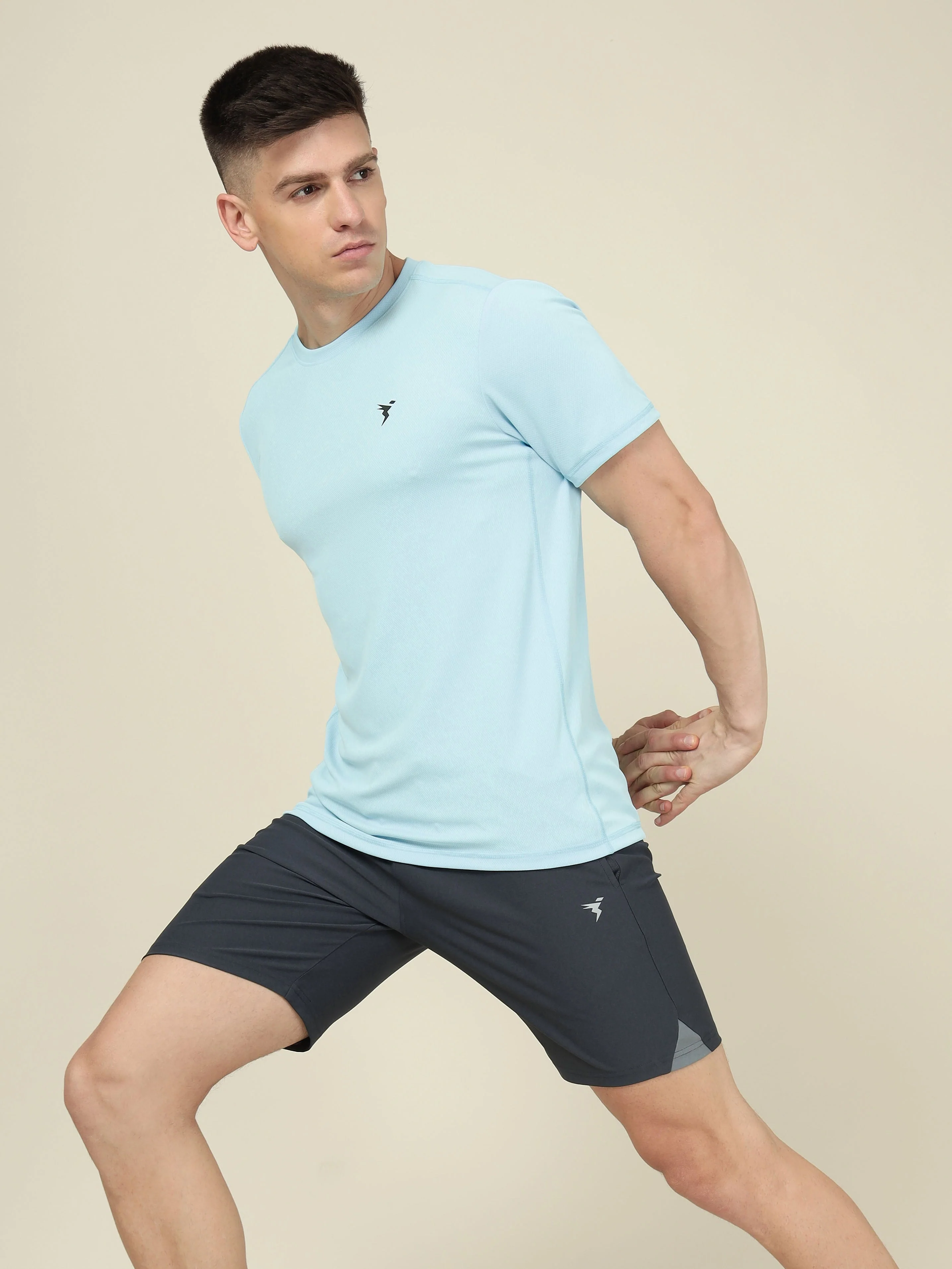 Men Solid Slim Fit Crew Neck T-shirt with TECHNO COOL+ - Image 6
