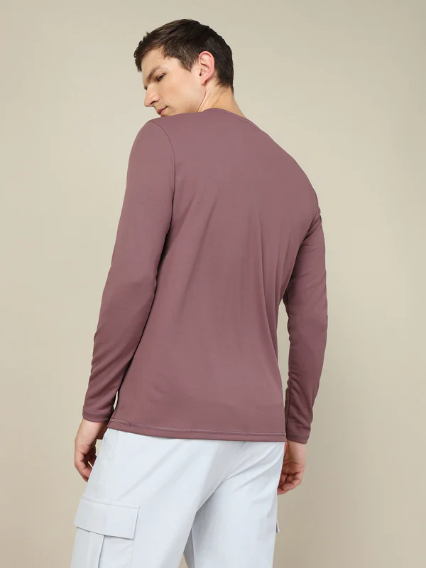 Men Solid Slim Fit Crew Neck T-shirt with TECHNO COOL+ - Image 3