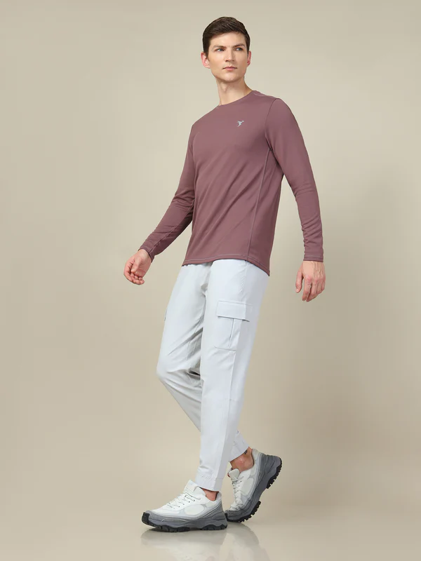 Men Solid Slim Fit Crew Neck T-shirt with TECHNO COOL+ - Image 5