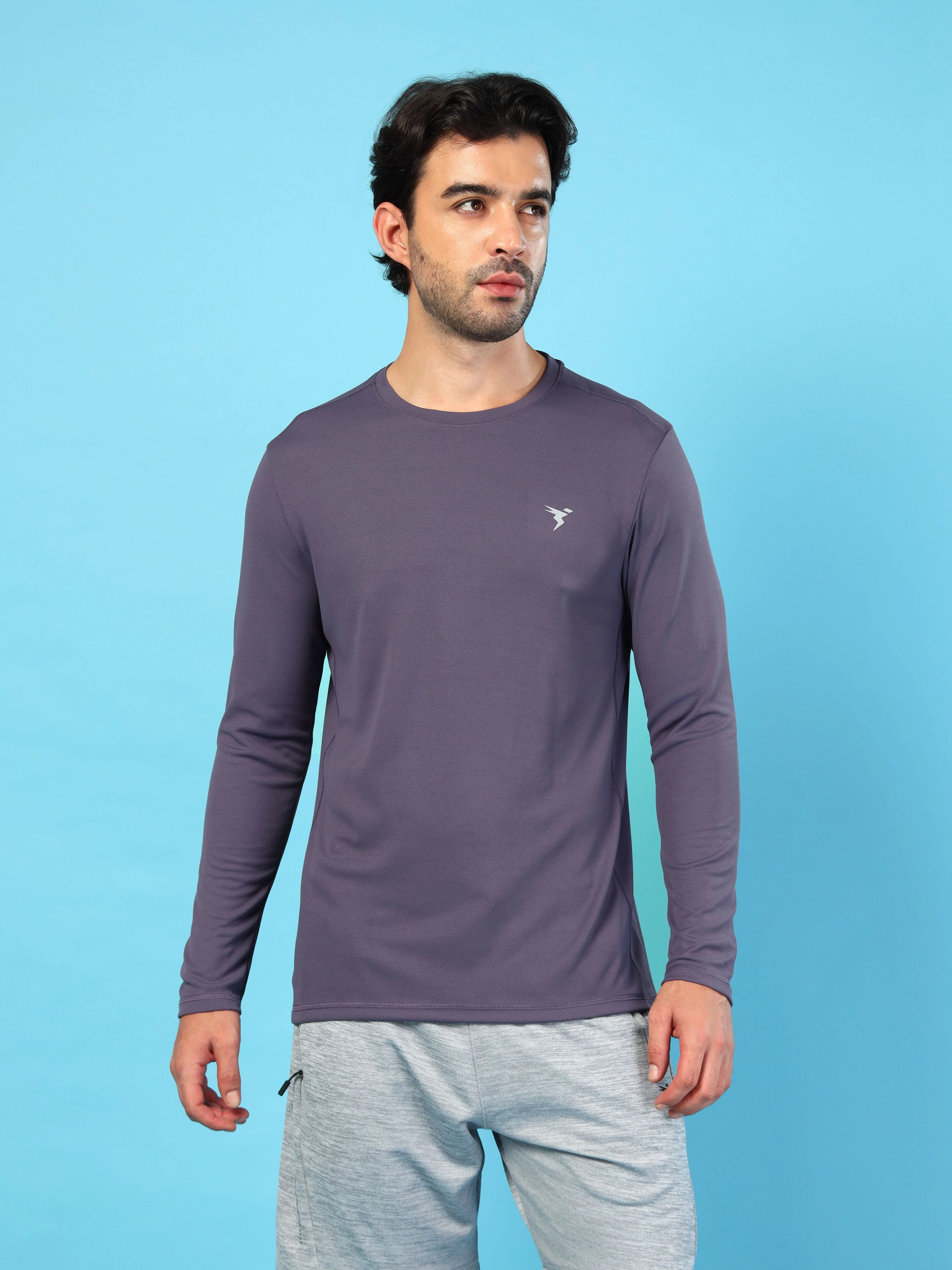 Men Solid Slim Fit Crew Neck T-shirt with TECHNO COOL+ - Image 2