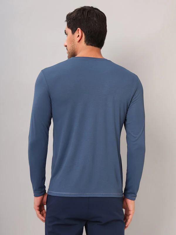 Men Solid Slim Fit Crew Neck T-shirt with TECHNO COOL+ - Image 3