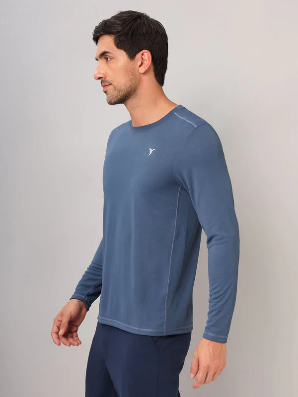 Men Solid Slim Fit Crew Neck T-shirt with TECHNO COOL+ - Image 4