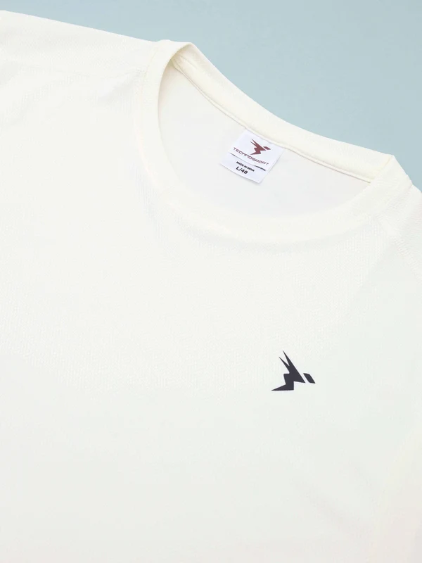 Men Solid Slim Fit Crew Neck T-shirt with TECHNO COOL+ - Image 7
