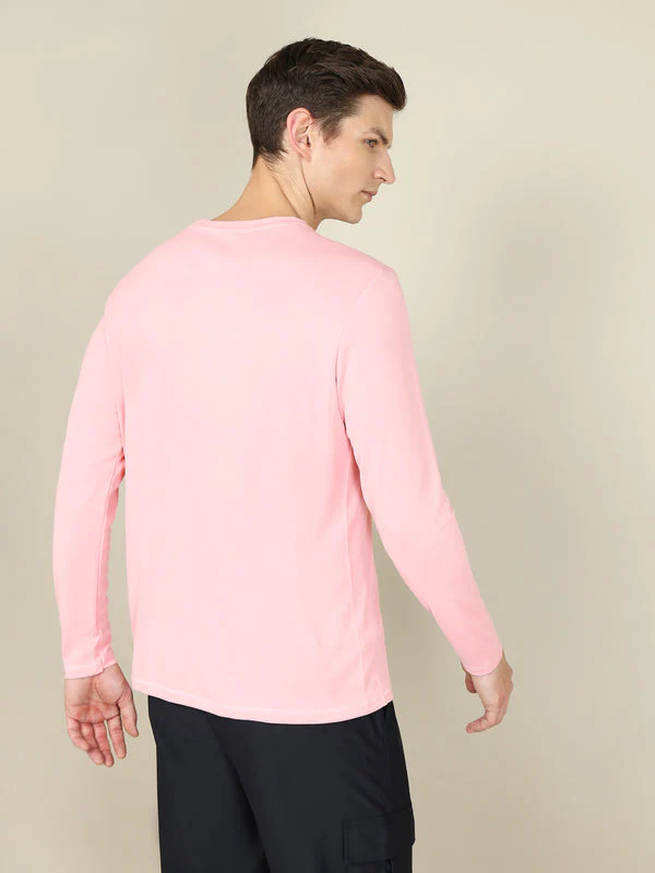 Men Solid Slim Fit Crew Neck T-shirt with TECHNO COOL+ - Image 2