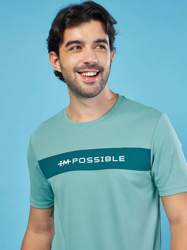 Men Solid Slim Fit Crew Neck T-shirt with TECHNO COOL+ - Image 5
