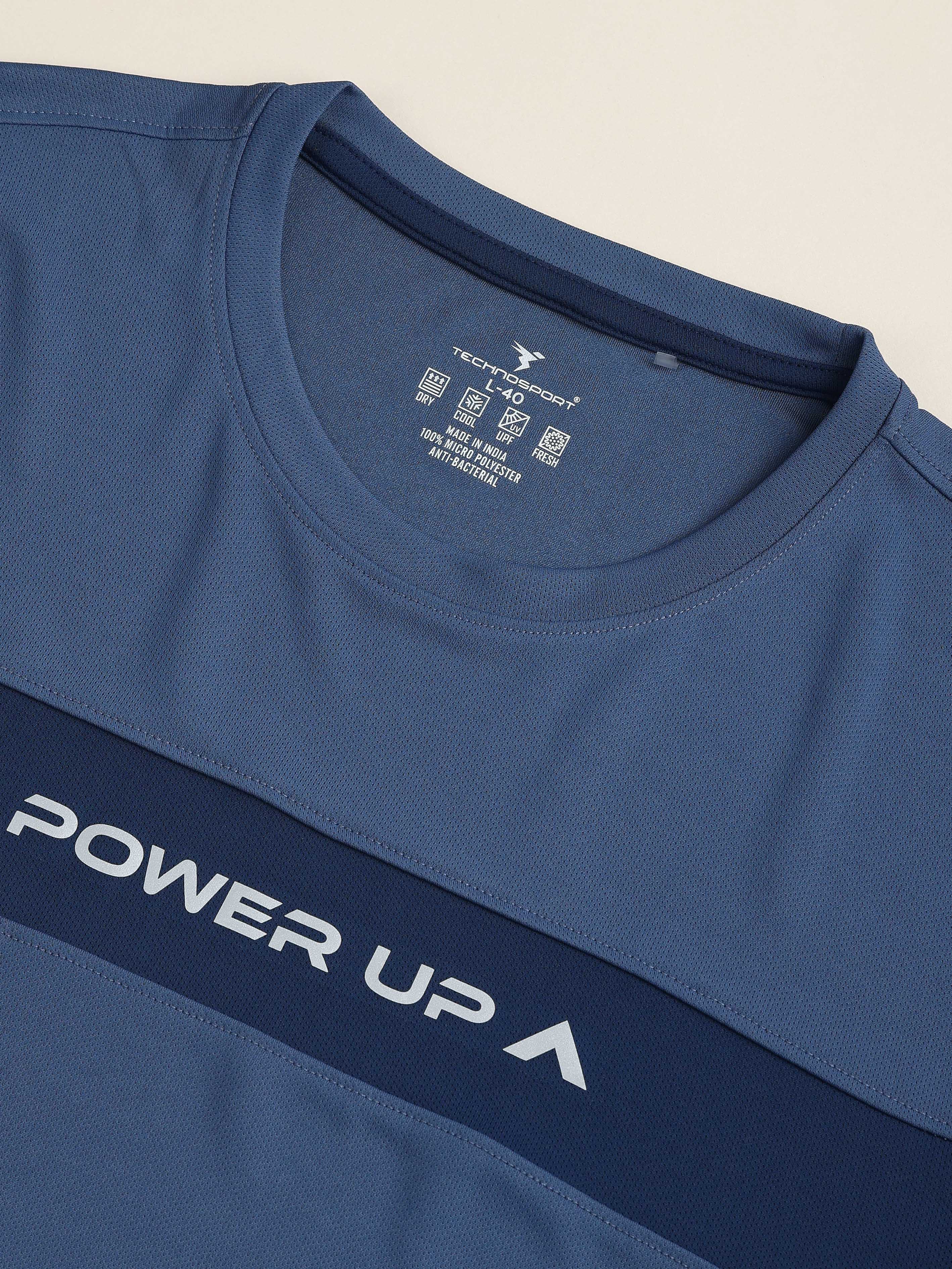 Men Solid Slim Fit Crew Neck T-shirt with TECHNO COOL+ - Image 7