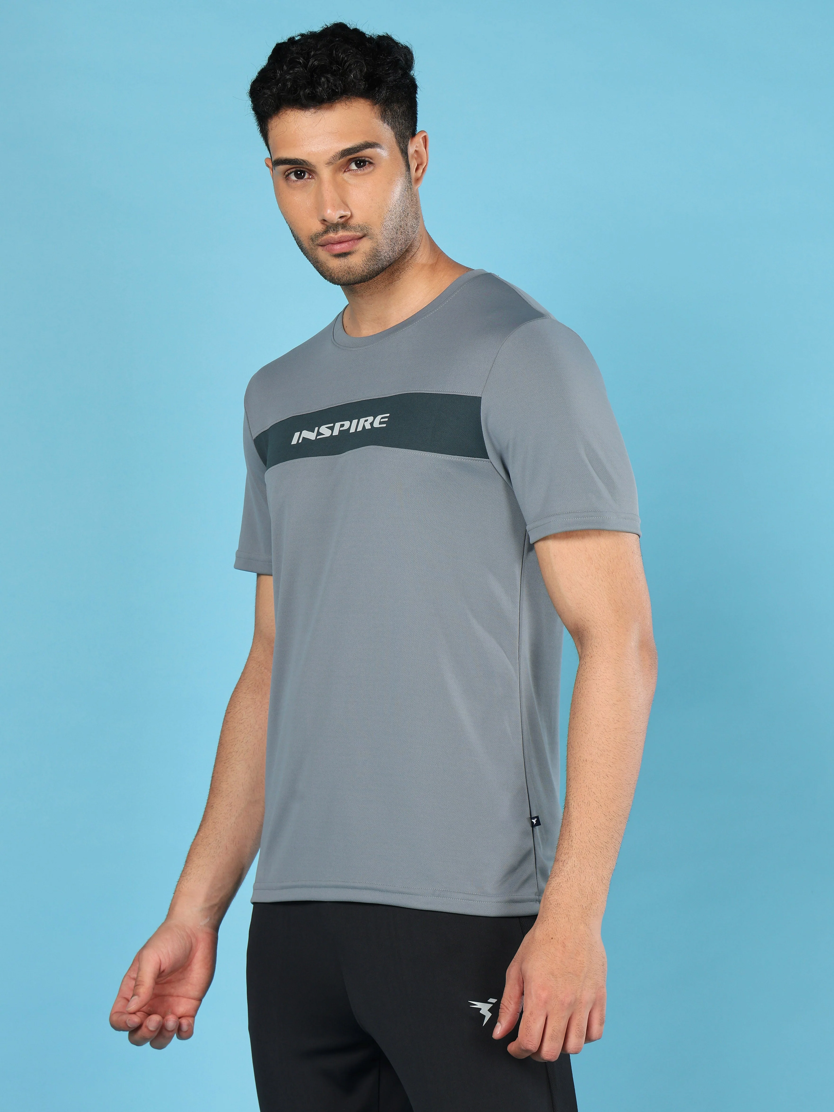 Men Solid Slim Fit Crew Neck T-shirt with TECHNO COOL+ - Image 4