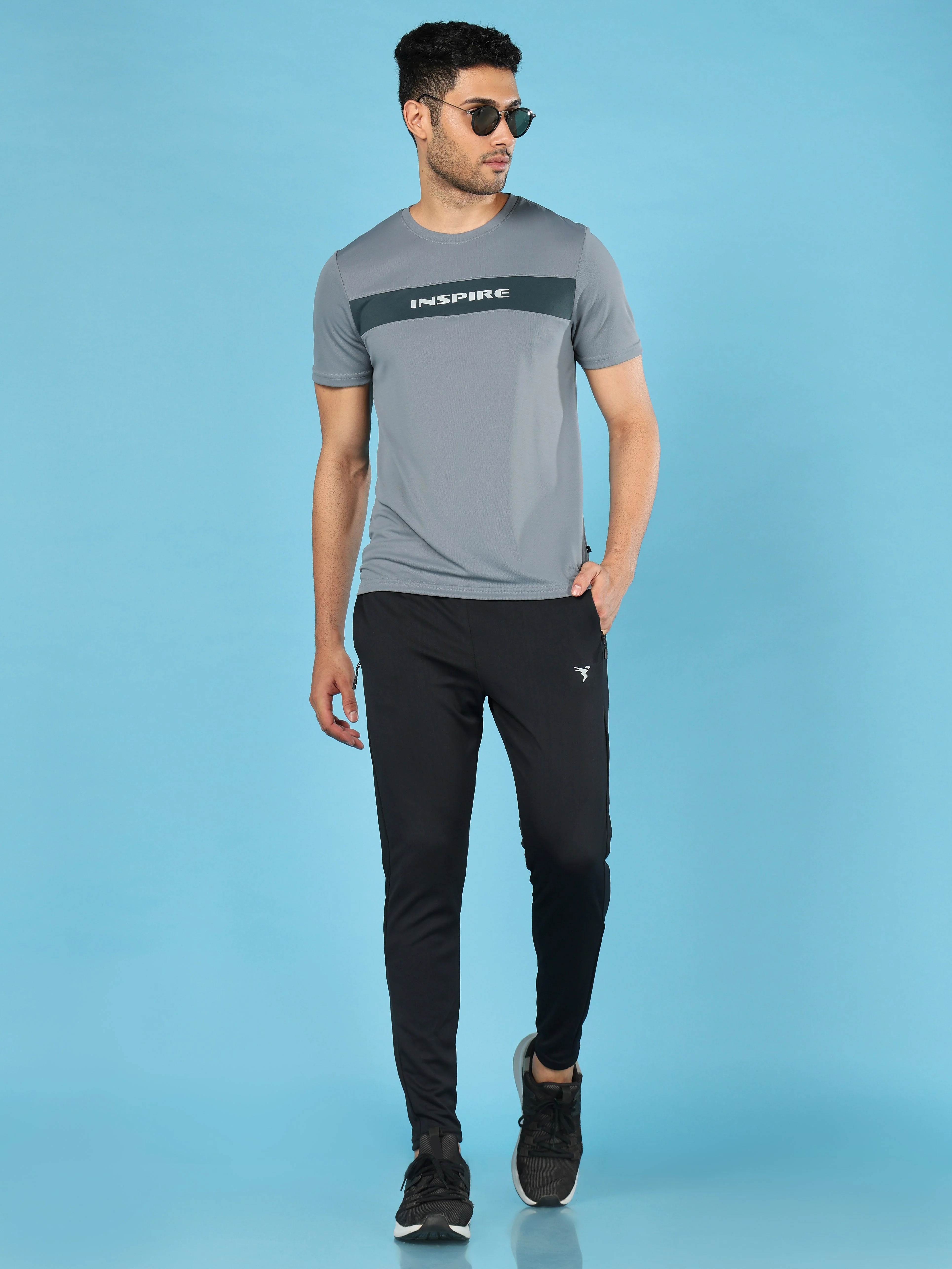 Men Solid Slim Fit Crew Neck T-shirt with TECHNO COOL+ - Image 5