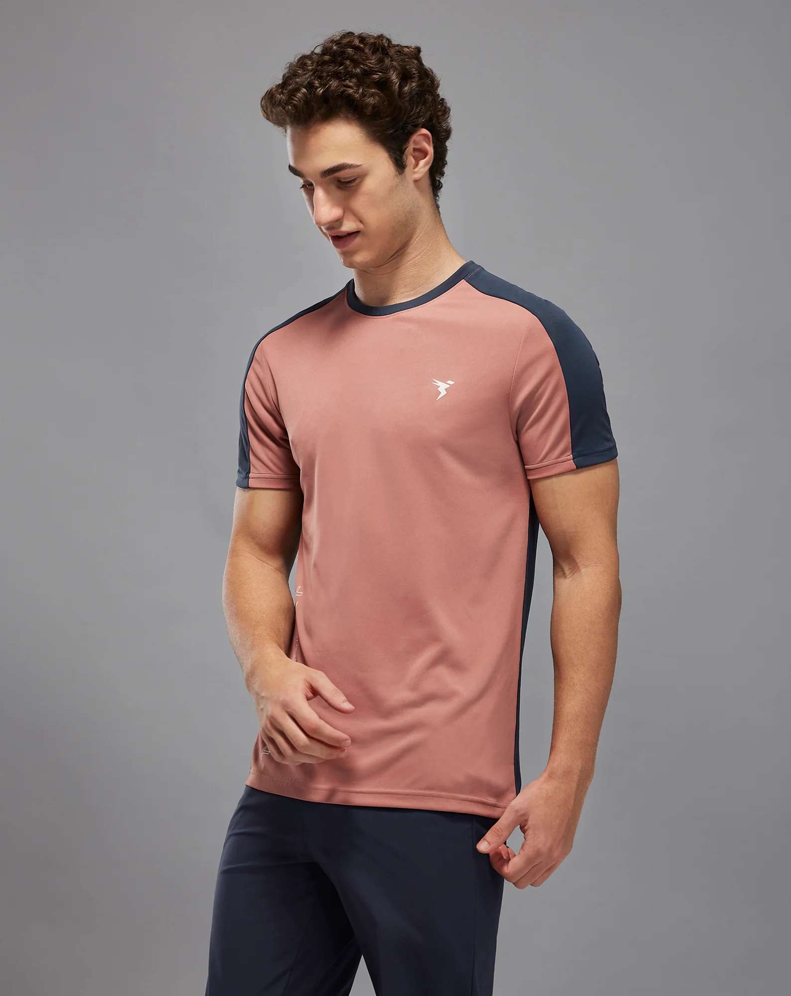 Men Solid Slim Fit Crew Neck T-shirt with TECHNO COOL+ - Image 3
