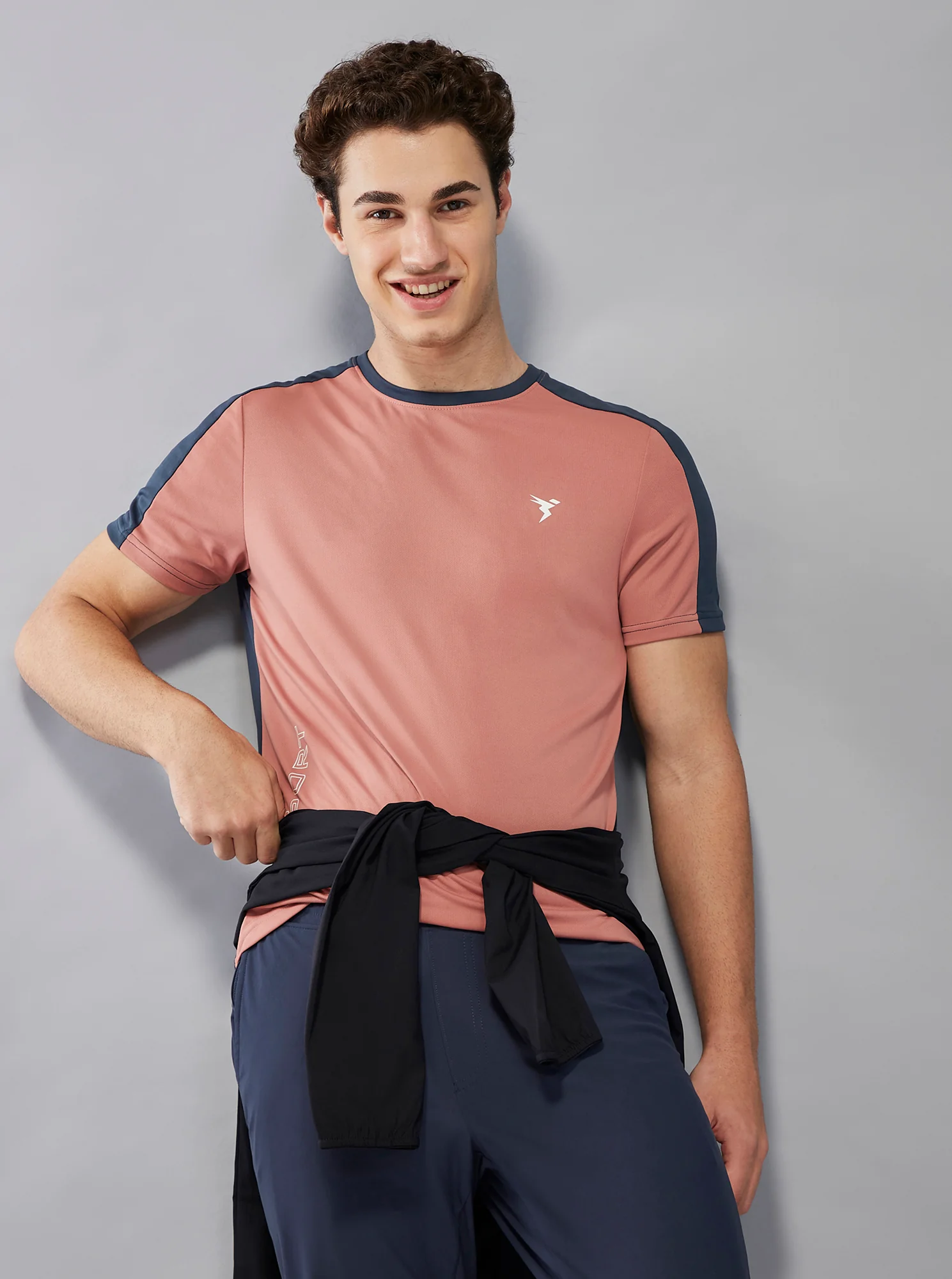 Men Solid Slim Fit Crew Neck T-shirt with TECHNO COOL+ - Image 4