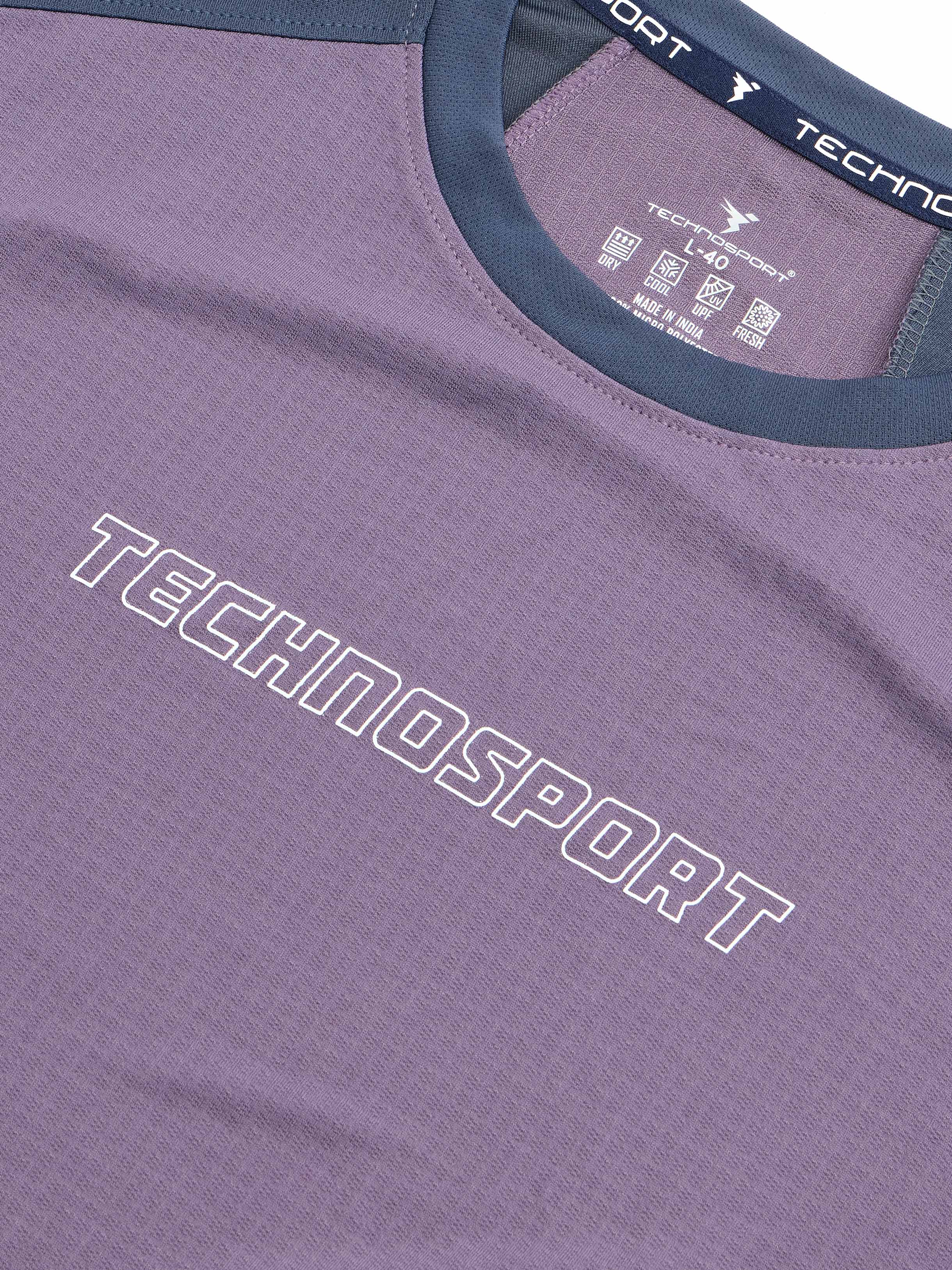 Men Colorblock Slim Fit Crew Neck T-shirt with TECHNO COOL+ - Image 8
