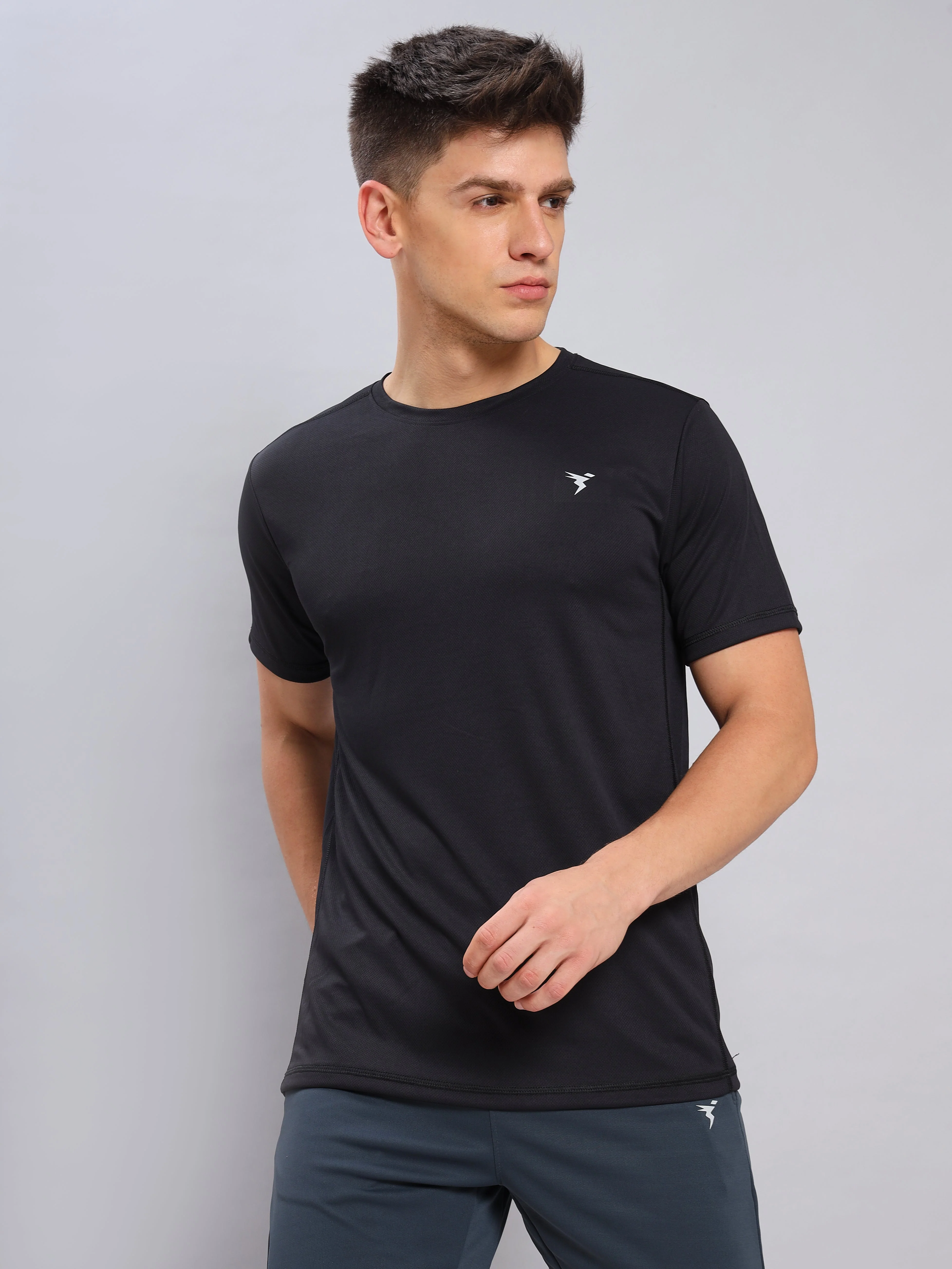 Men Solid Slim Fit Crew Neck T-shirt with TECHNO COOL+ (pack of 2) - Image 2
