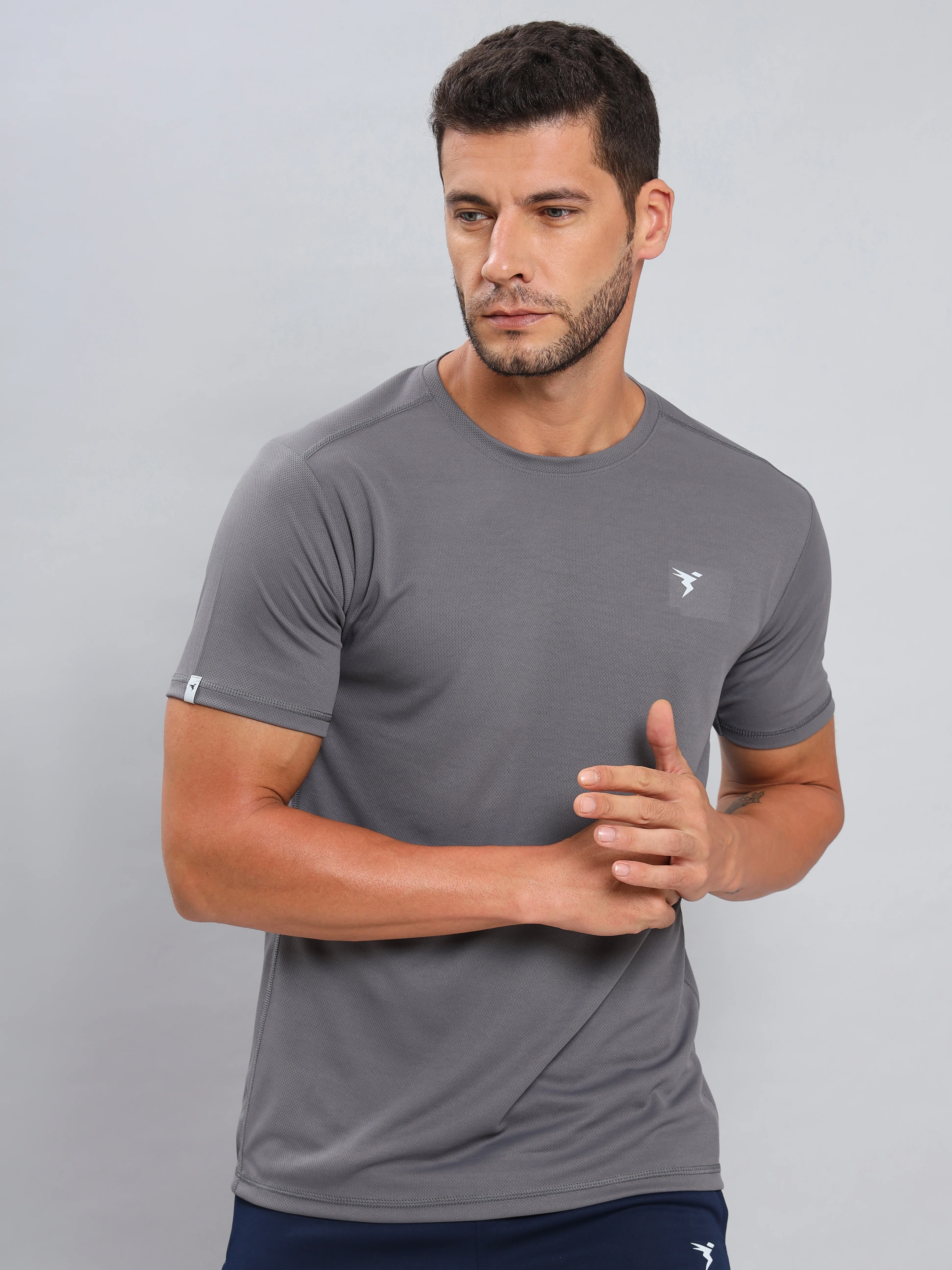 Men Solid Slim Fit Crew Neck T-shirt with TECHNO COOL+ (Pack of 2) - Image 2