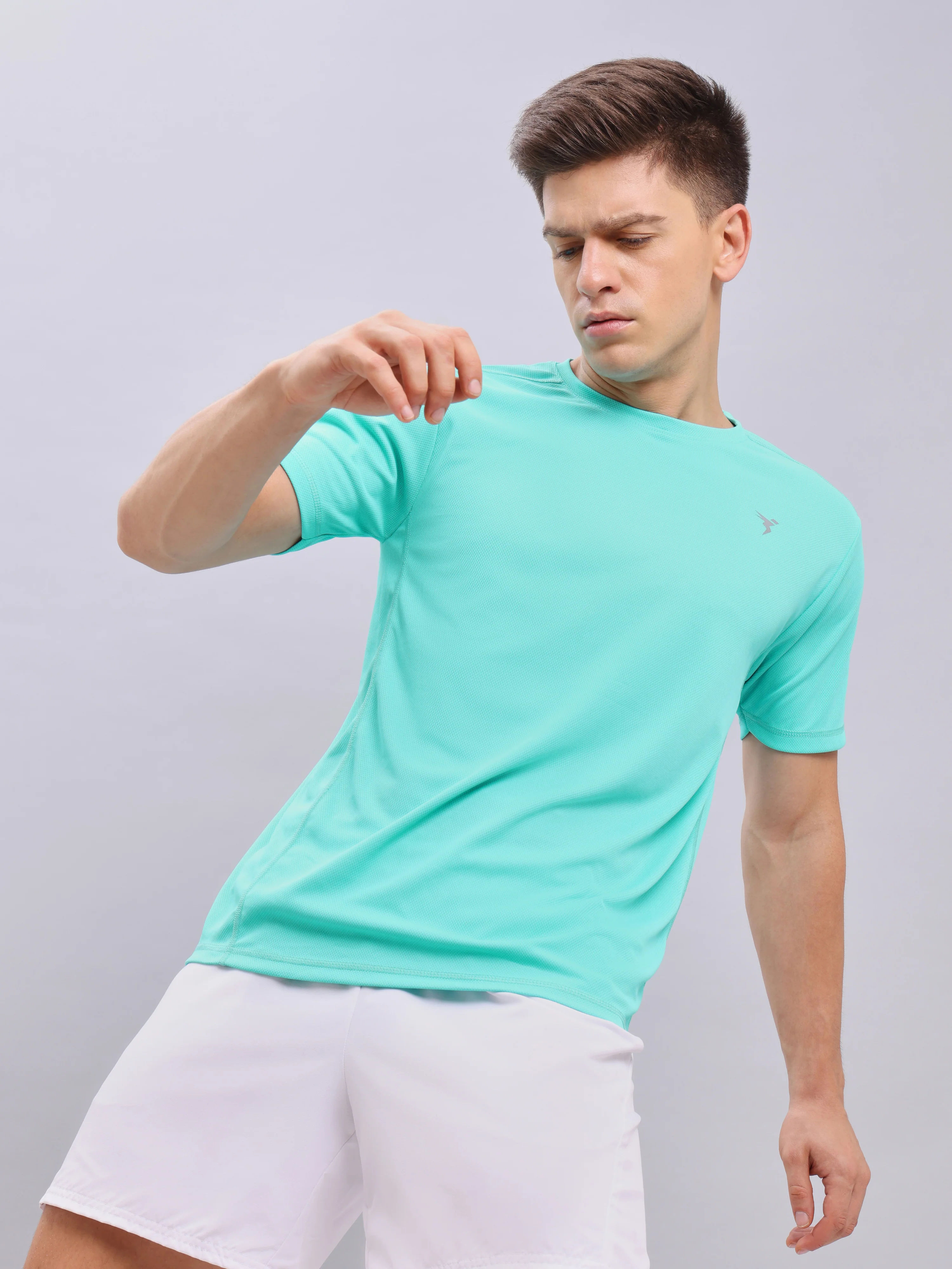 Men Solid Slim Fit Crew Neck T-shirt with TECHNO COOL+ (Pack of 2) - Image 2