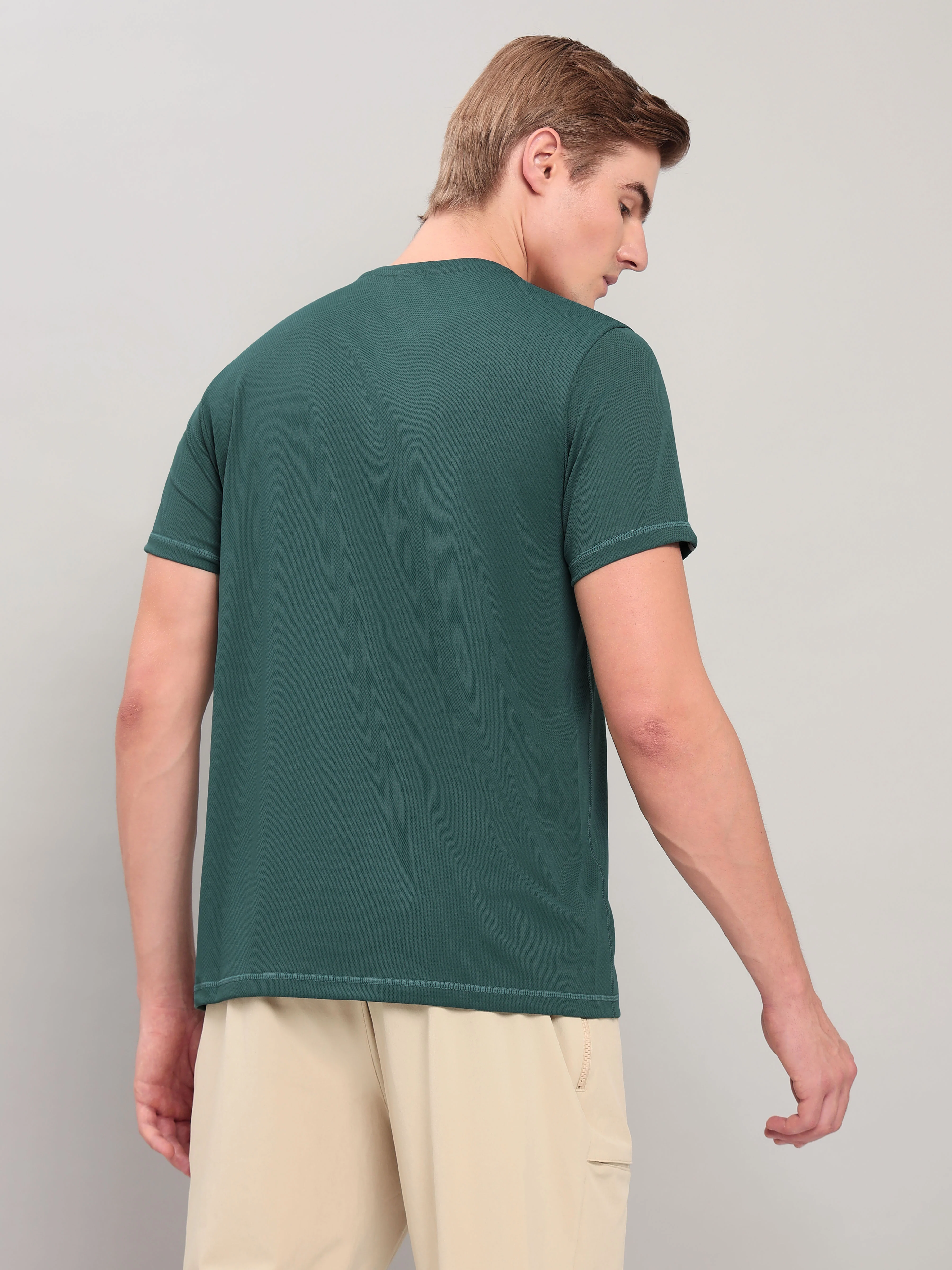 Men Solid Slim Fit Crew Neck T-shirt with TECHNO COOL+ (Pack of 2) - Image 3